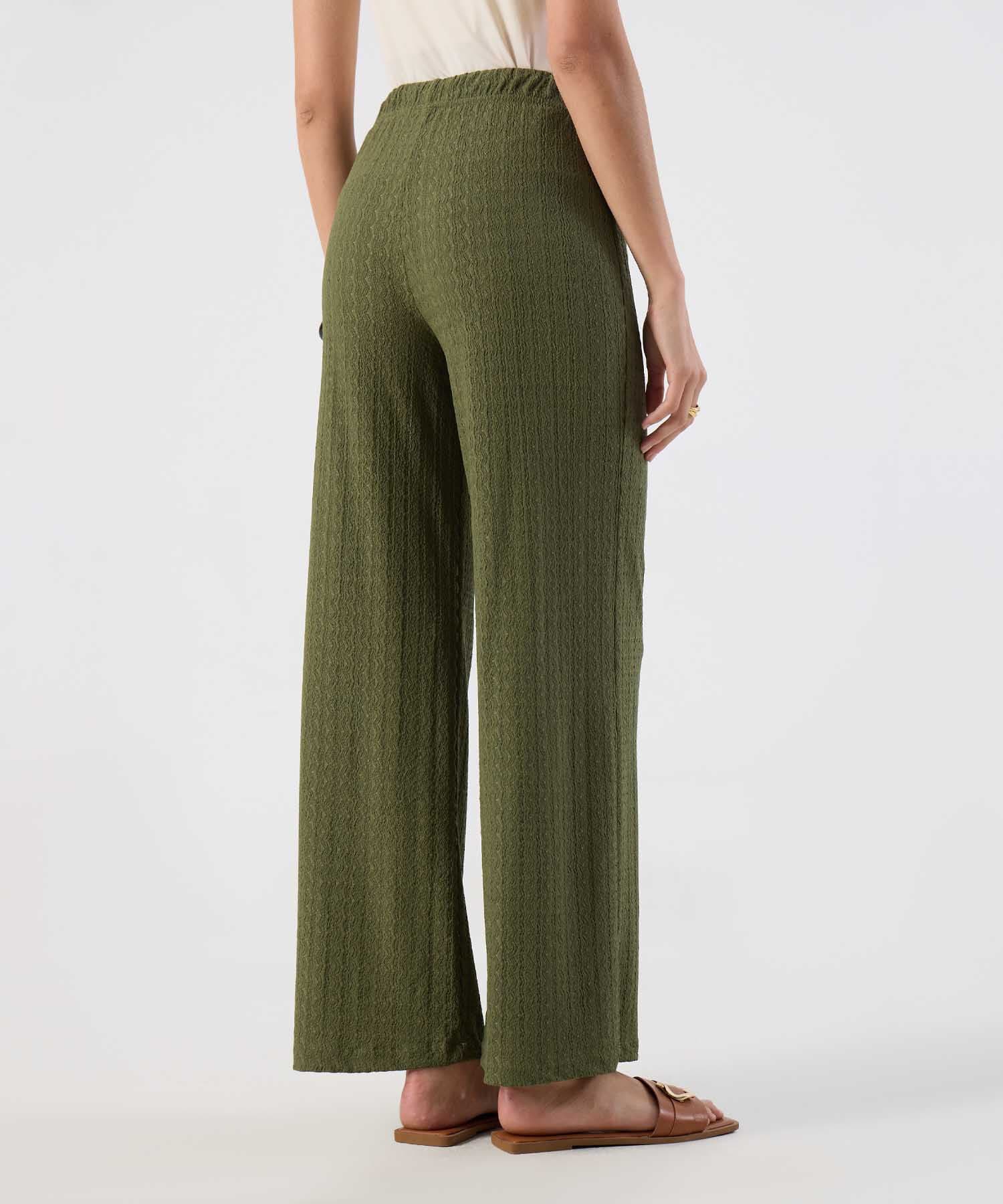 Pantalón Bahía Fluido verde oliva para mujer, vista 4