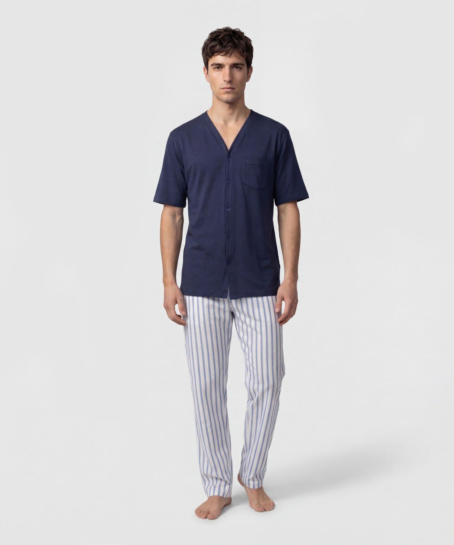 Camisa Renata Suave azul marino para hombre, vista 2