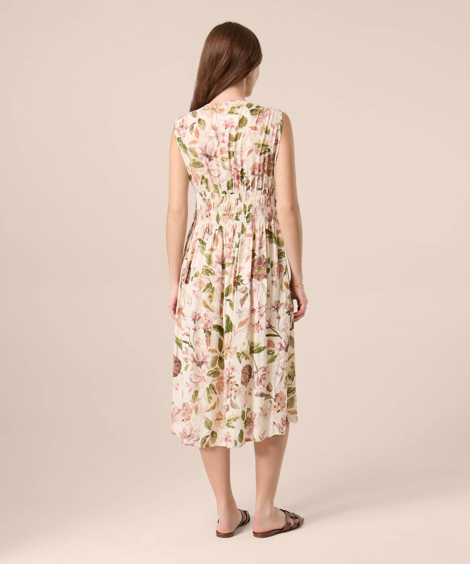 Vestido Flora de Día arena para mujer, vista 4