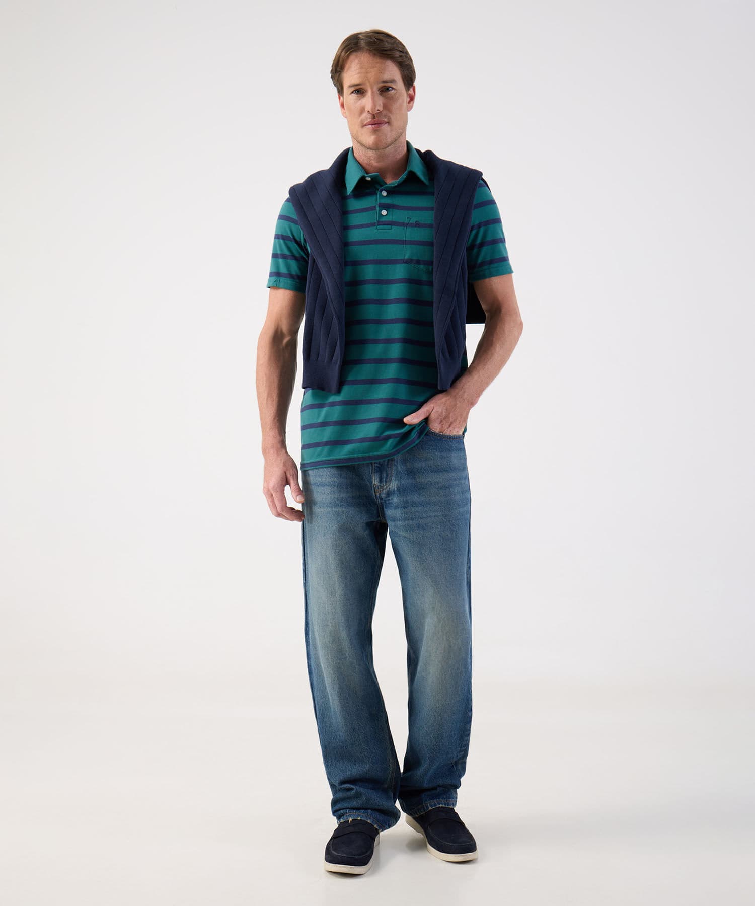 Polo Celeste Ligero verde oliva para hombre, vista 2