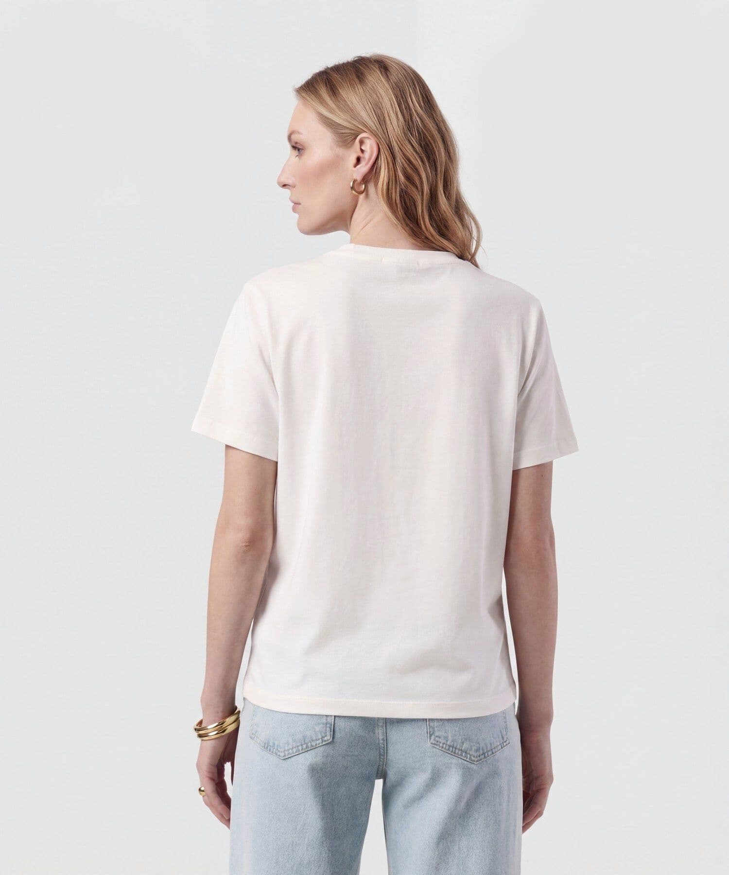 Camiseta Litoral Minimalista blanco para mujer, vista 4