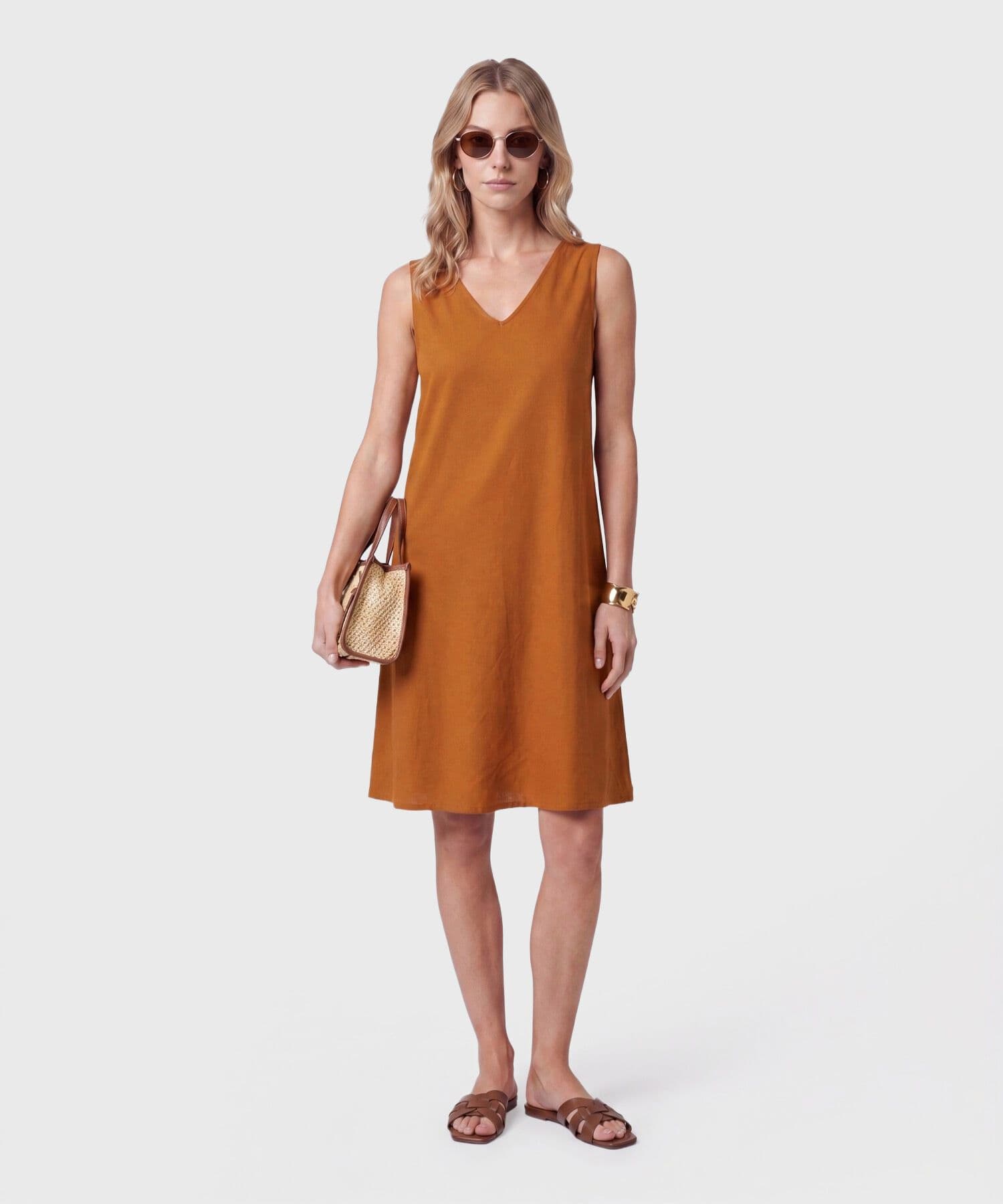 Vestido Emilia Suave café para mujer, vista principal