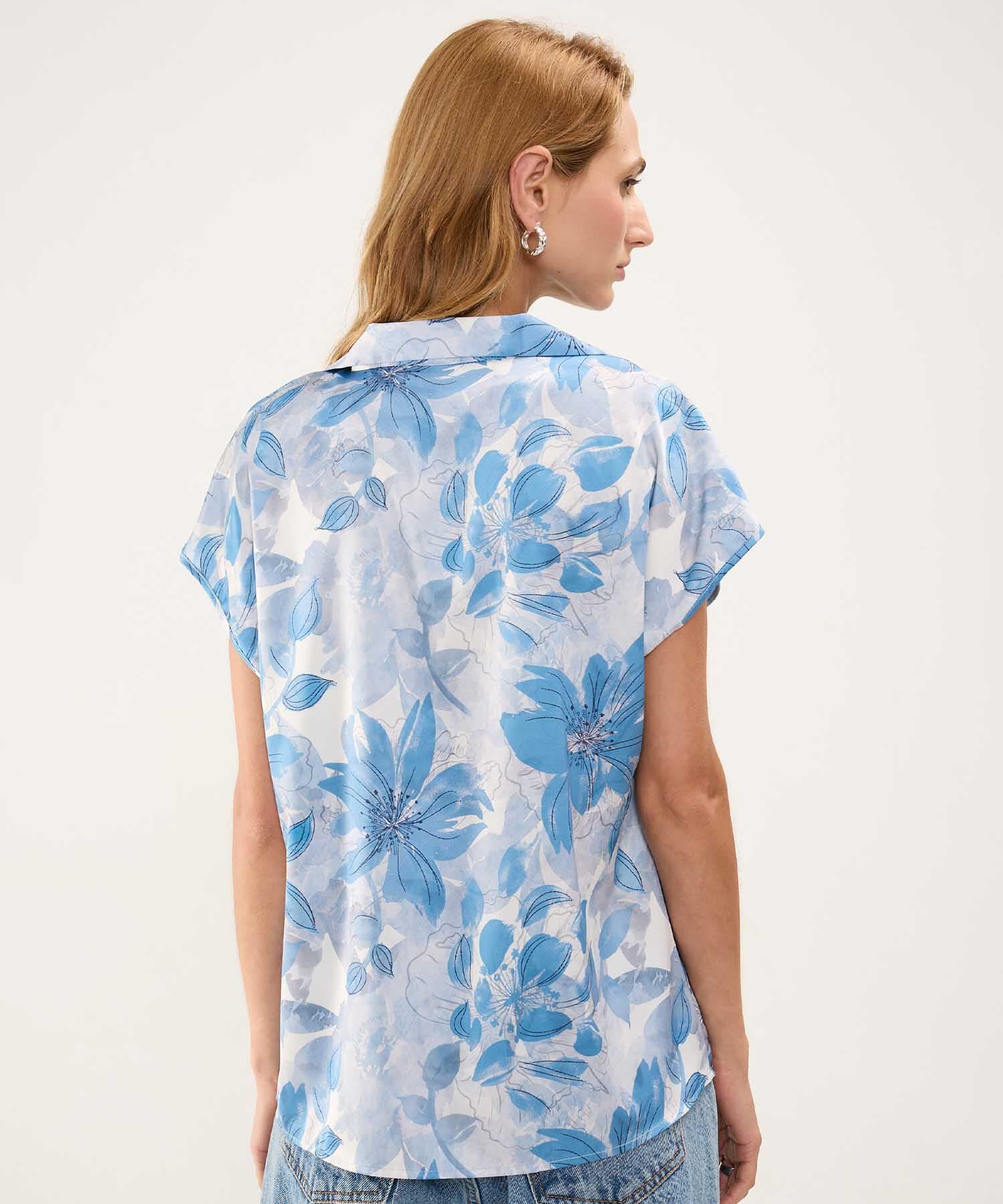 Blusa Coral Natural azul marino para mujer, vista 4
