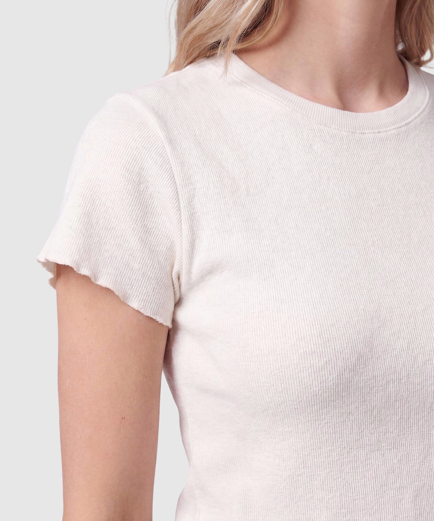 Camiseta Horizonte Texturizado blanco para mujer, vista 3