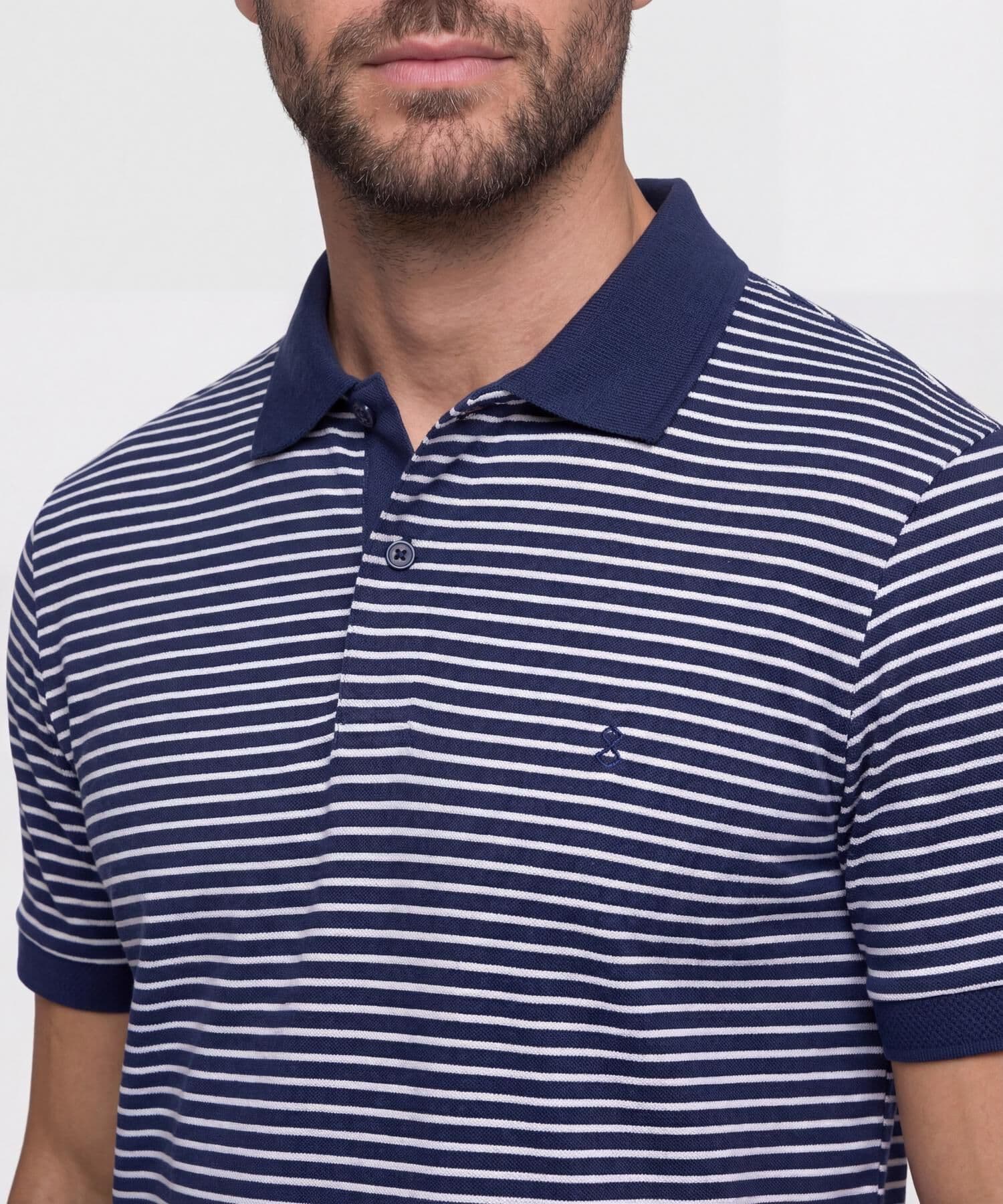 Polo Aura Relajado azul marino para hombre, vista 3