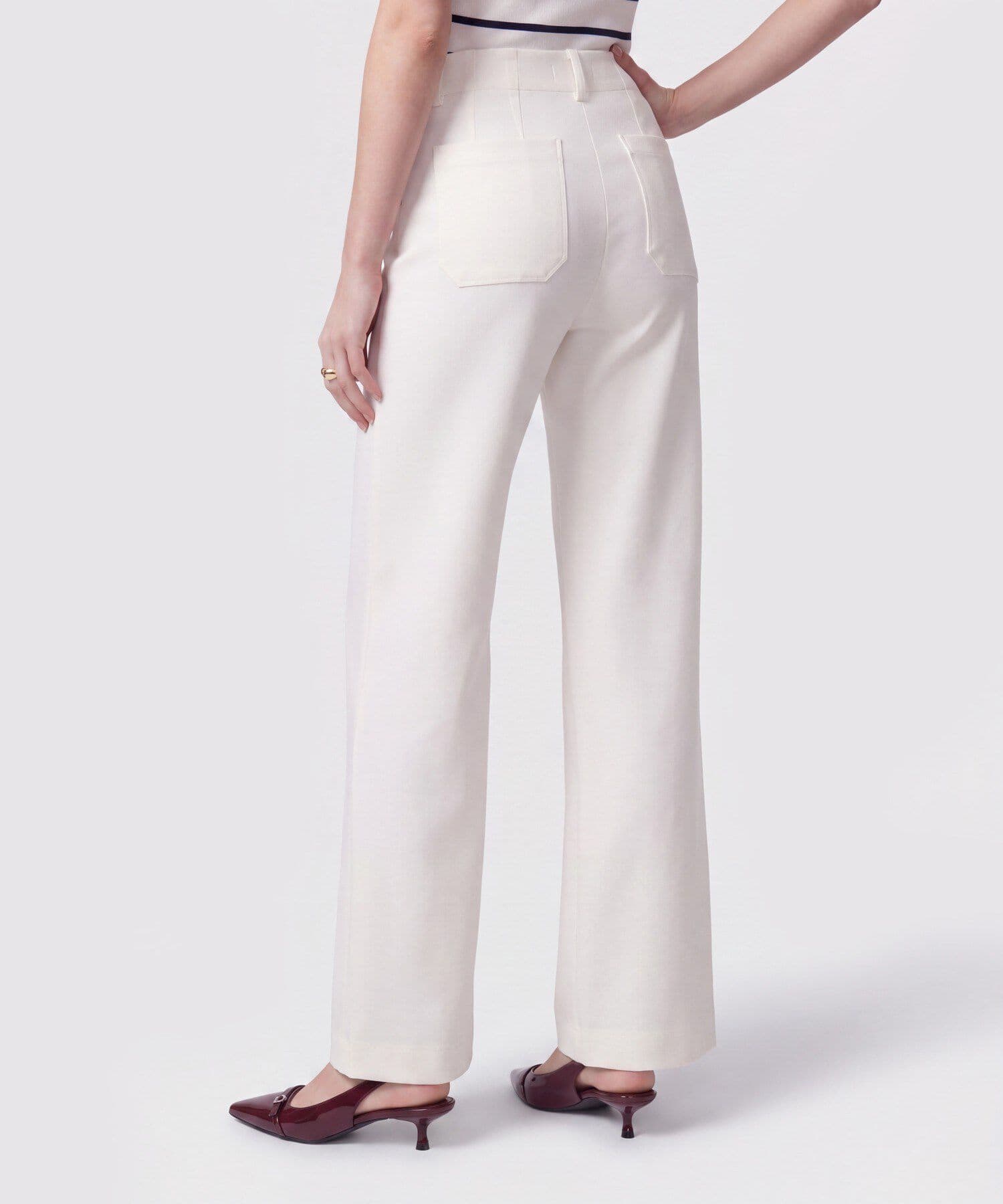 Pantalón Tierra Fluido blanco para mujer, vista 4