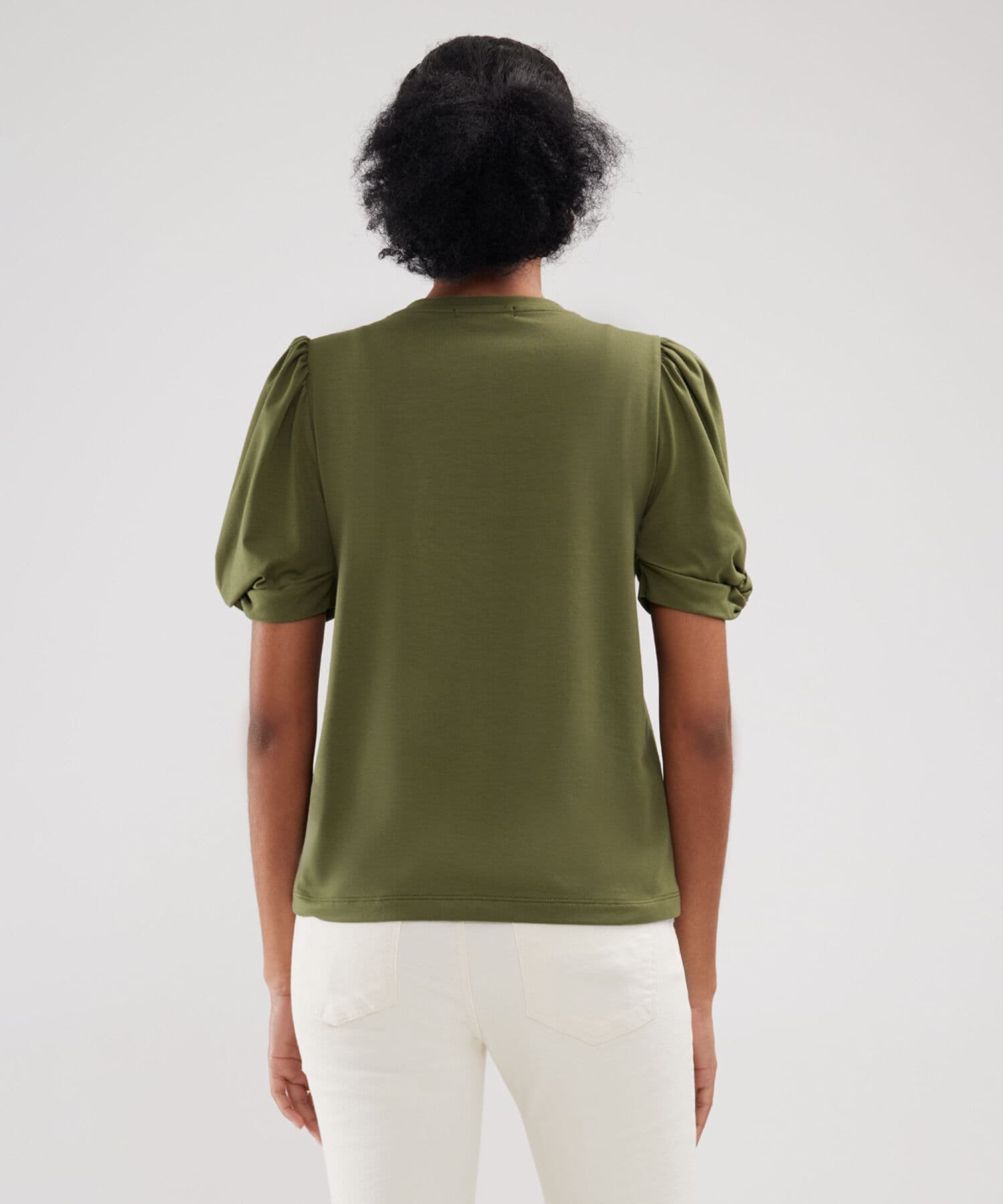 Camiseta Flora Suave verde oliva para mujer, vista 4