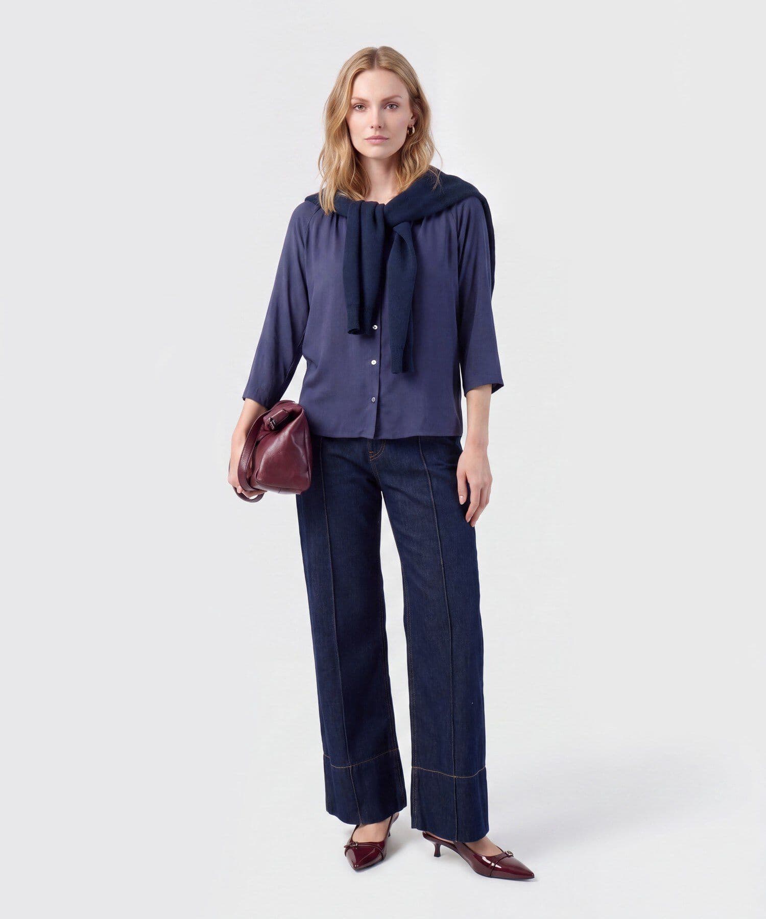 Blusa Violeta de Día azul marino para mujer, vista 2