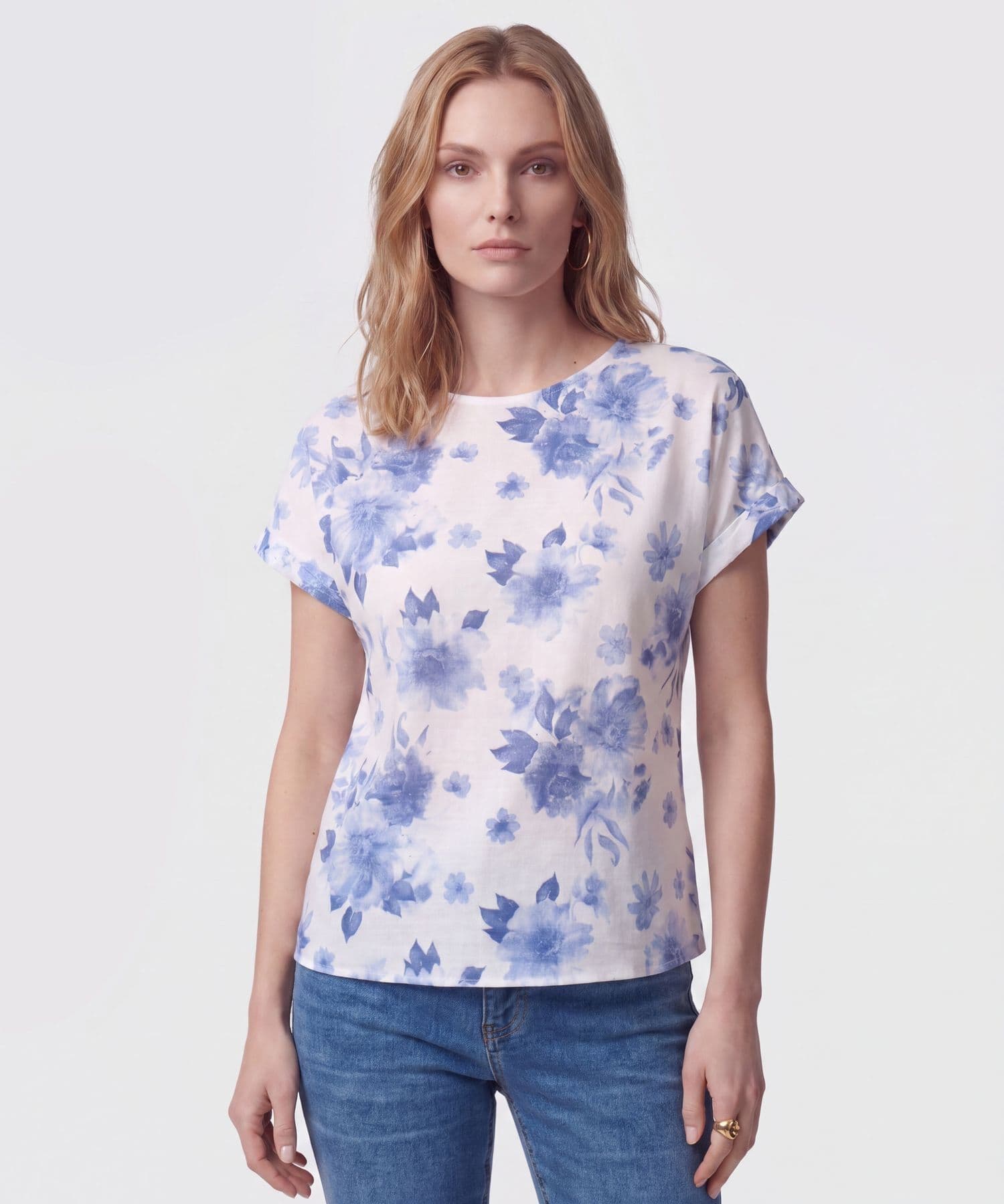 Blusa Emilia Edición Índigo blanco para mujer, vista principal