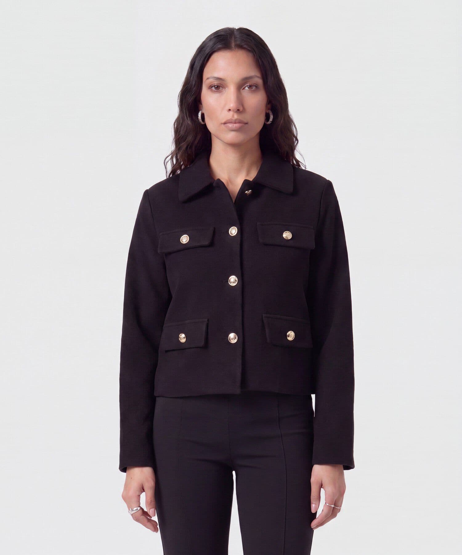 Chaqueta Niebla Texturizado negro para mujer, vista principal