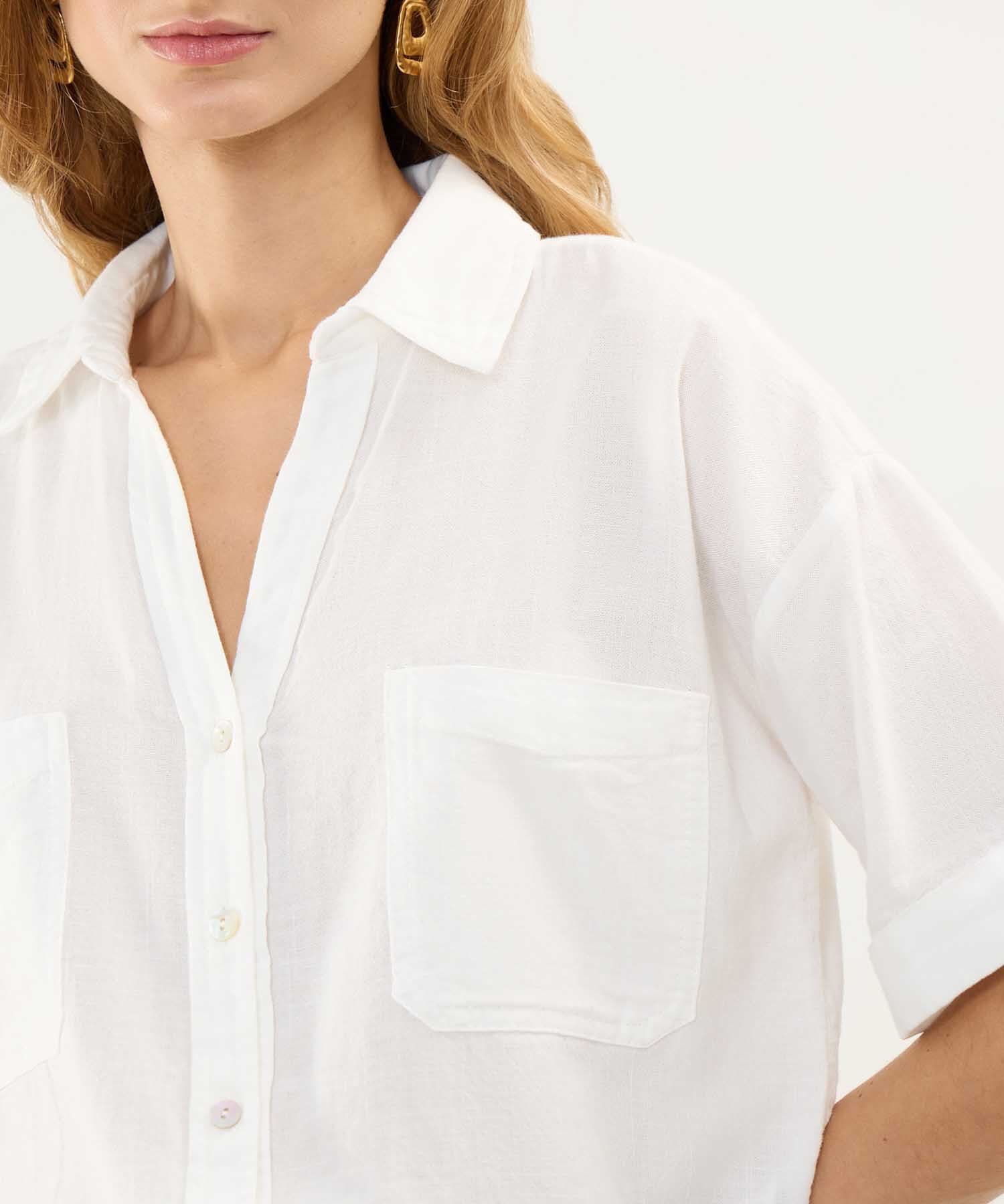 Camisa Brisa Minimalista blanco para mujer, vista 3
