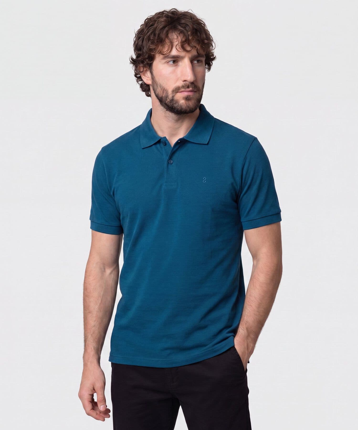 Polo Jacaranda Contemporáneo azul marino para hombre, vista principal