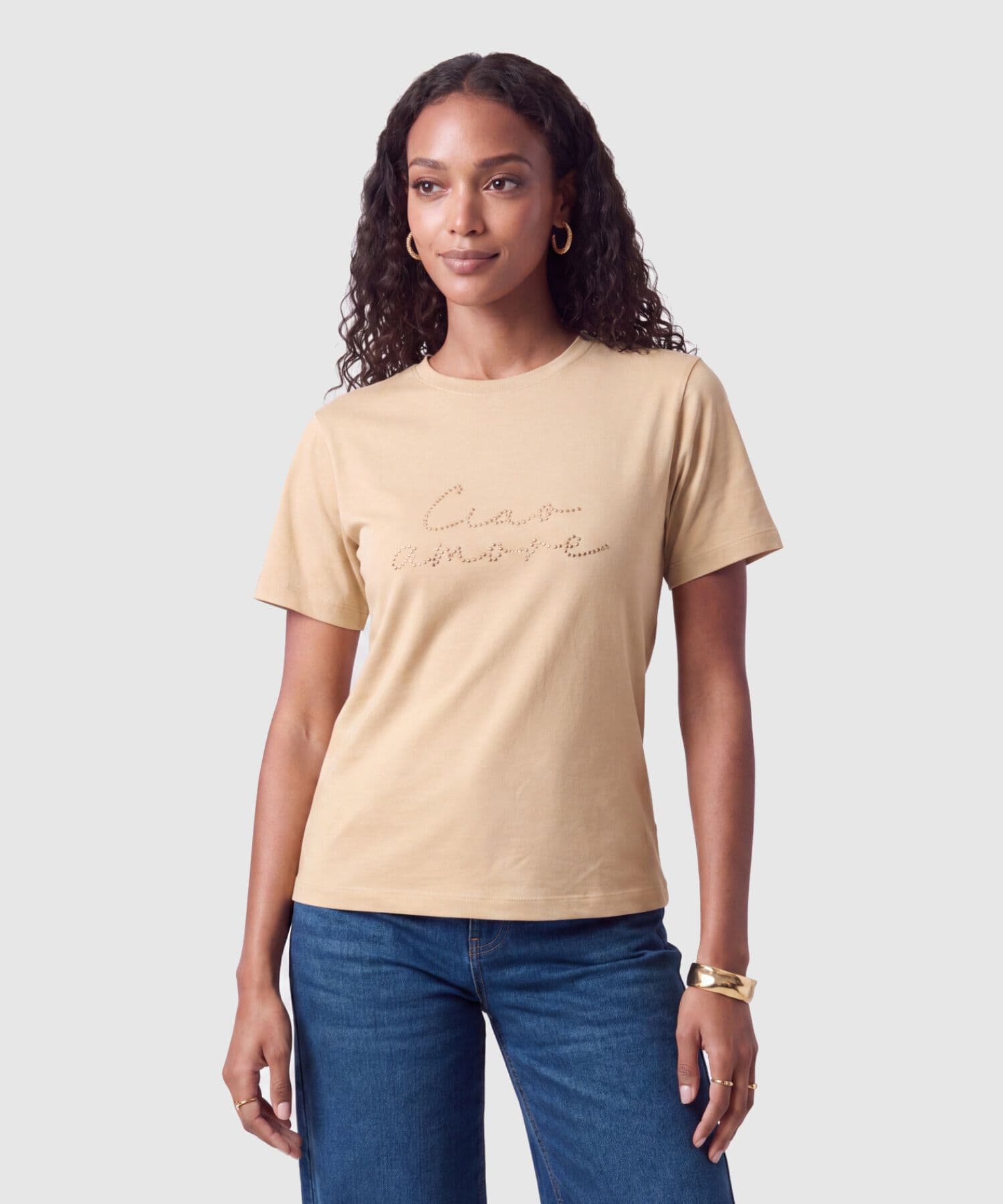 Camiseta Cobalto Esencial café para mujer, vista principal