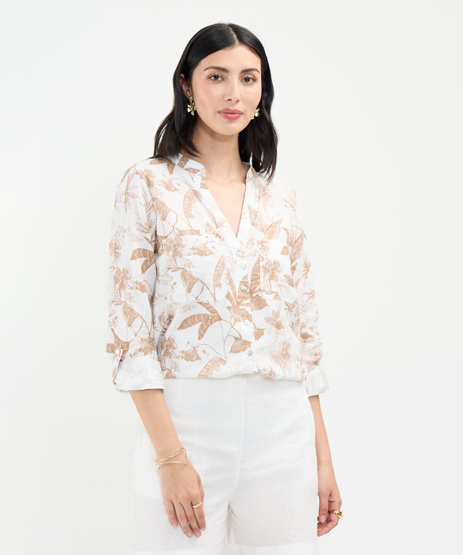 Blusa Siena Relajado café para mujer, vista principal