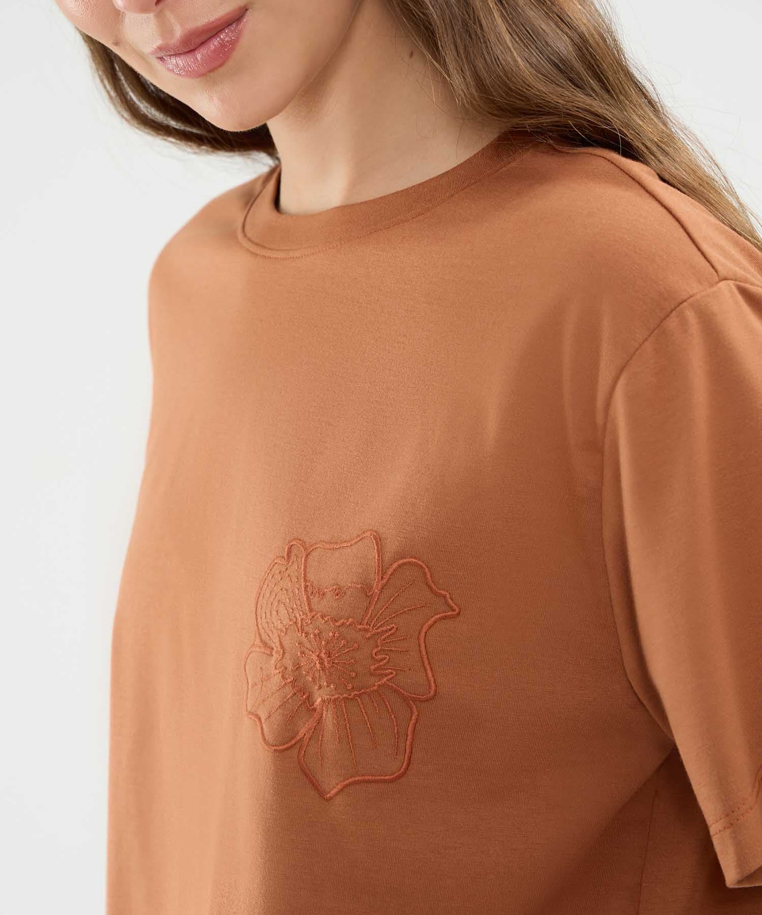 Camiseta Renata Fluido naranja para mujer, vista 3