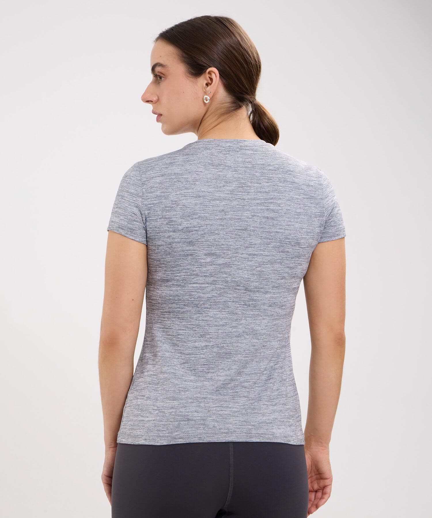Camiseta Flora Texturizado gris humo para mujer, vista 4