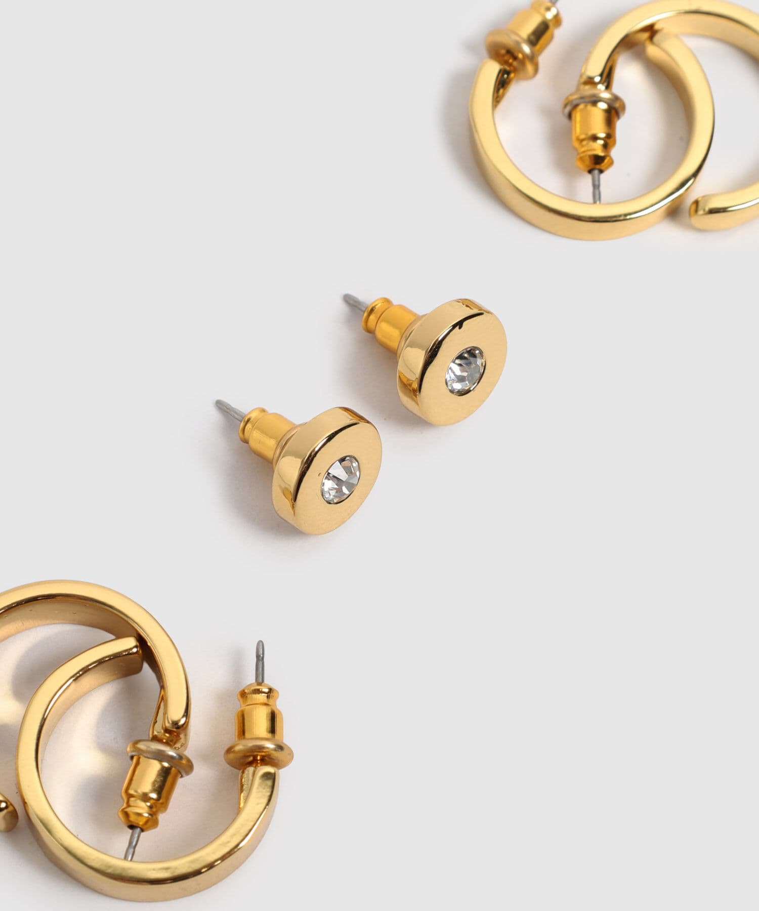 Aretes Tierra Esencial dorado para mujer, vista 2