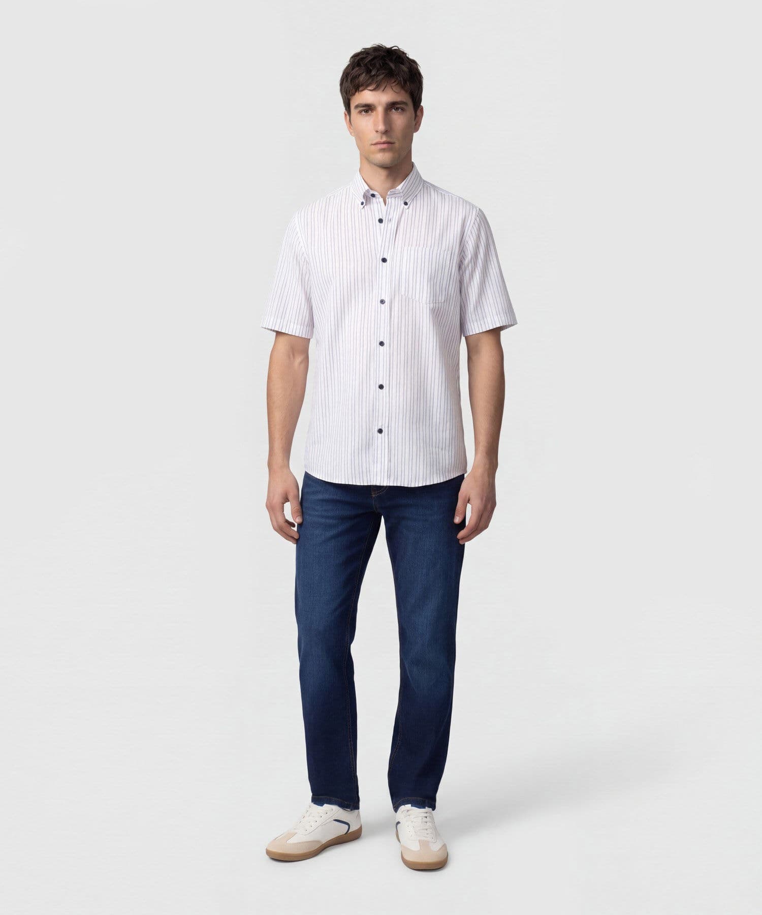 Camisa Niebla Suave azul marino para hombre, vista 2
