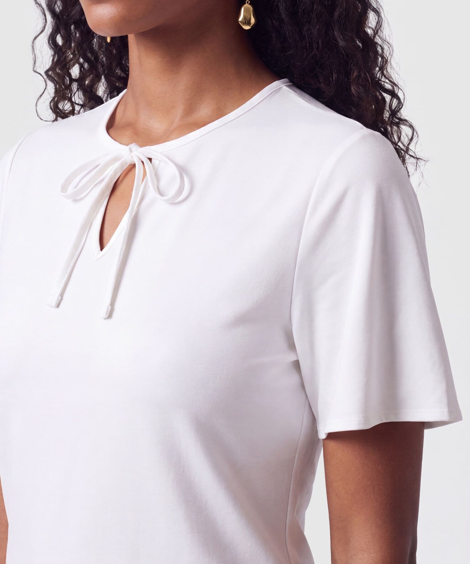 Blusa Elisa Relajado blanco para mujer, vista 3