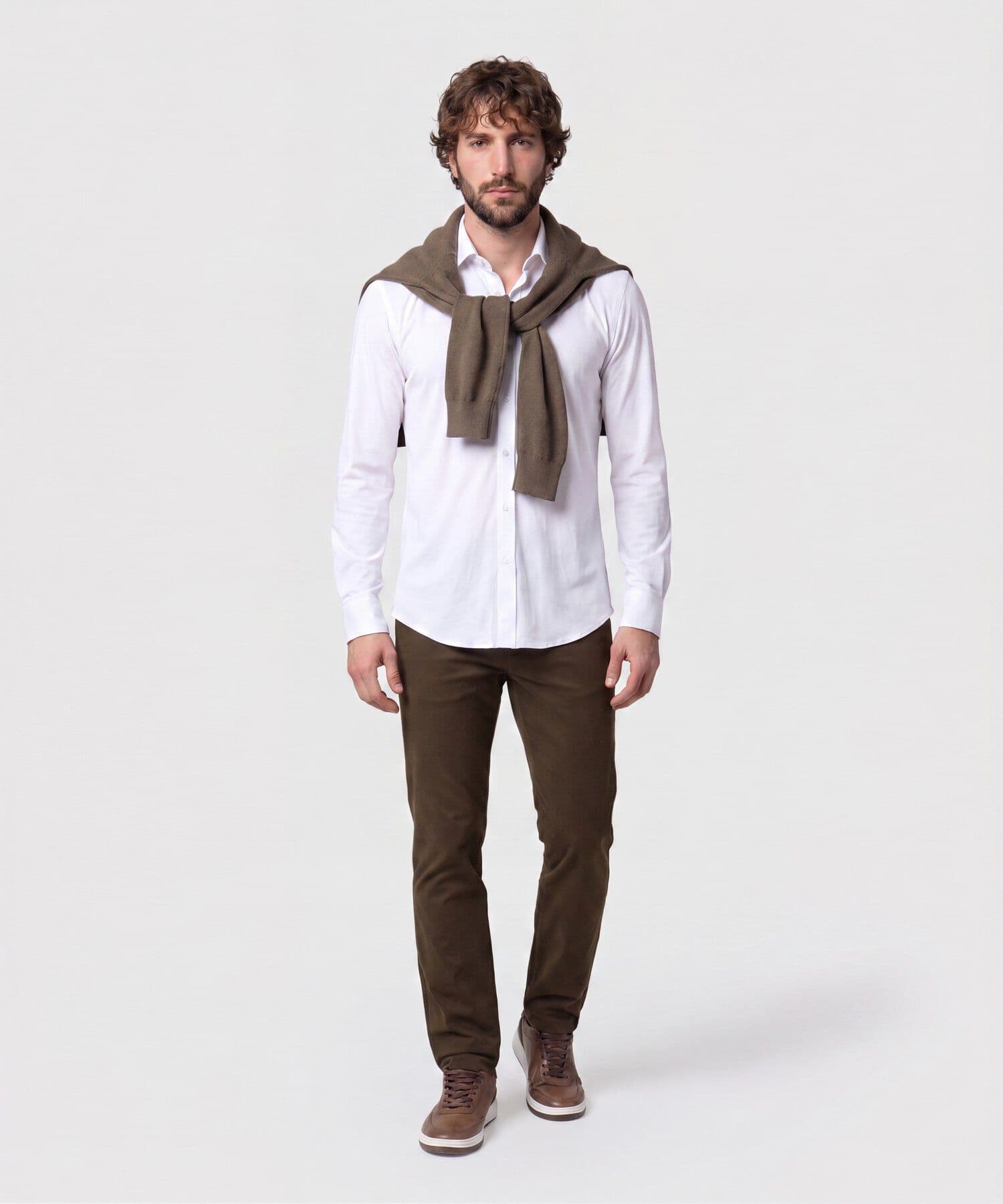 Camisa Sabana Edición Lino blanco para hombre, vista 2