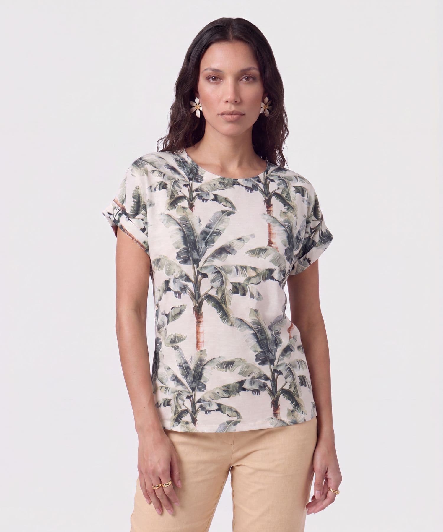 Blusa Sierra Edición Lino verde oliva para mujer, vista principal