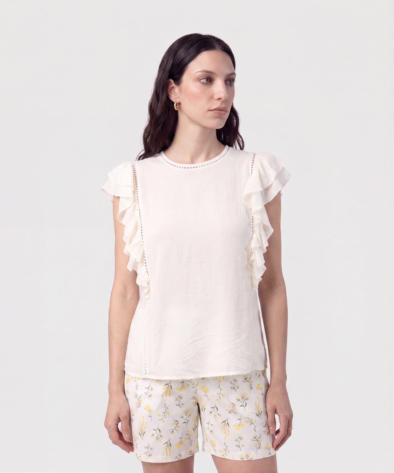 Blusa Guayacán Texturizado azul cielo para mujer, vista principal