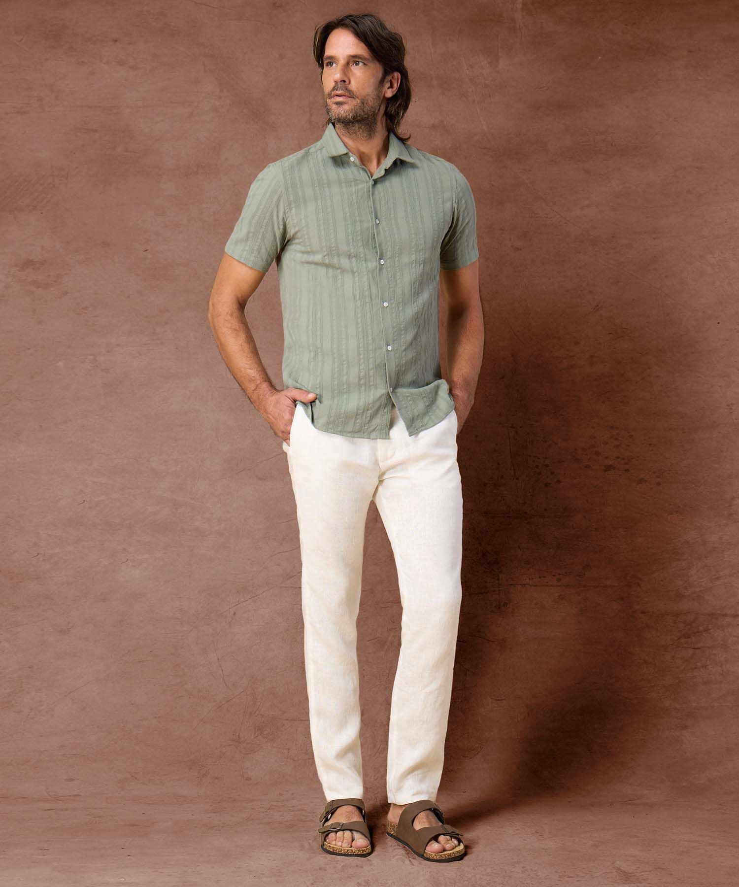 Pantalón Lumbre Contemporáneo blanco para hombre, vista 2