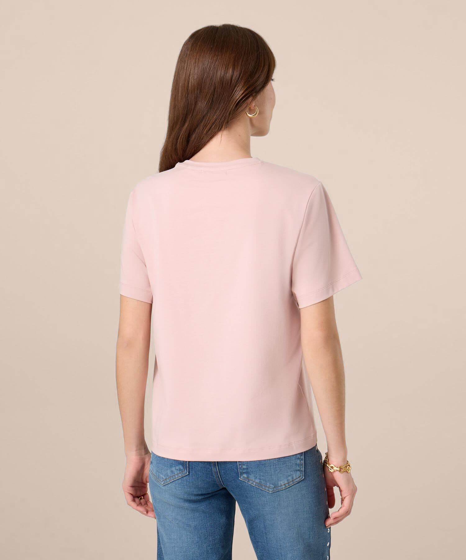 Camiseta Cedro Esencial rosa empolvado para mujer, vista 4