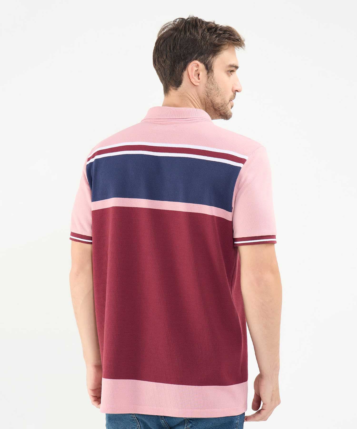 Polo Marea Texturizado vinotinto para hombre, vista 4