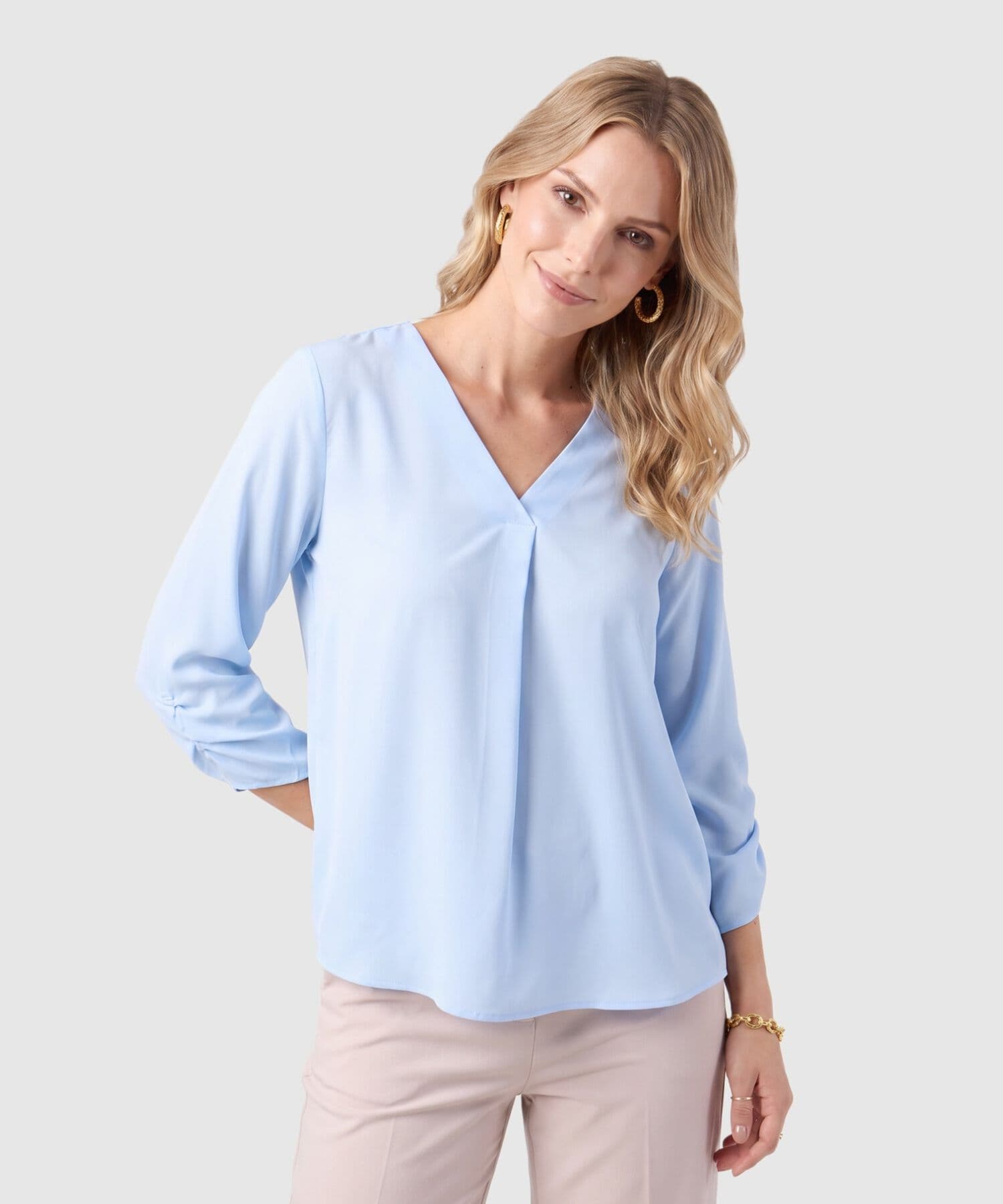 Blusa Alba Edición Lino azul marino para mujer, vista principal