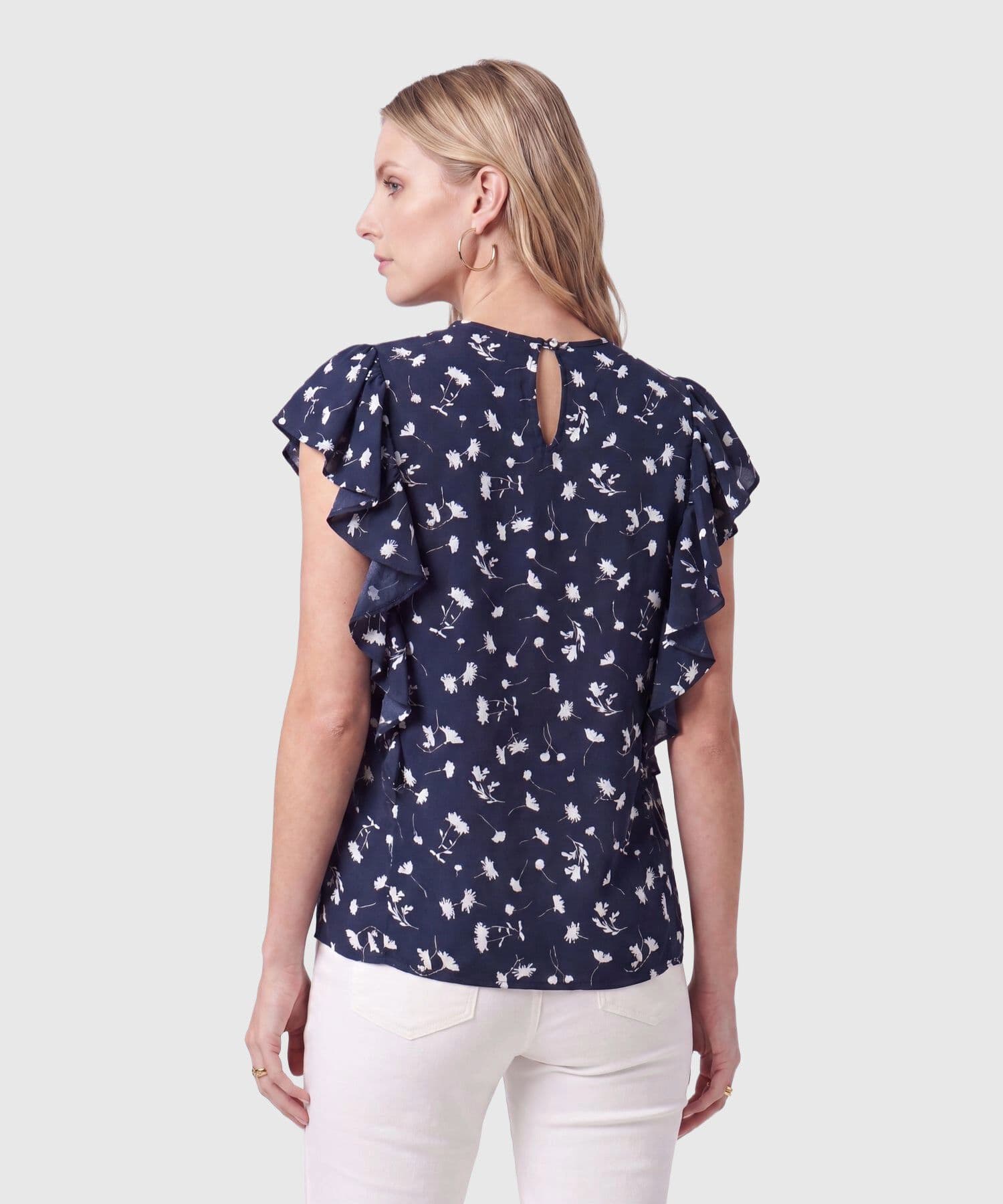 Blusa Celeste Contemporáneo azul marino para mujer, vista 4