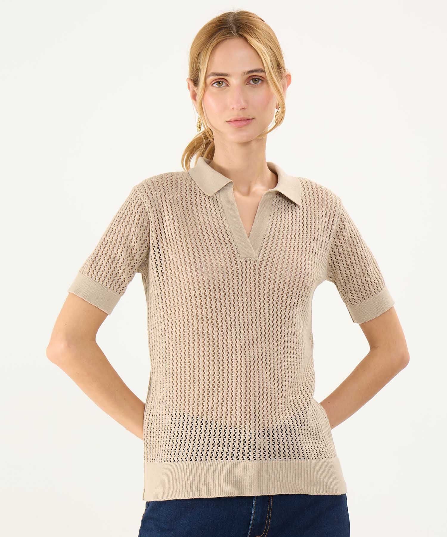 Polo Isadora Contemporáneo café para mujer, vista principal
