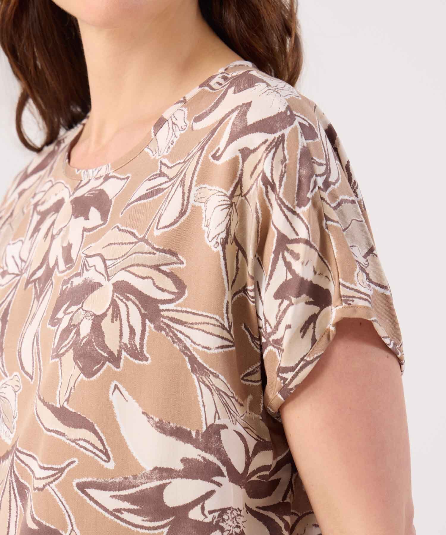 Blusa Bahía Edición Lino café para mujer, vista 3