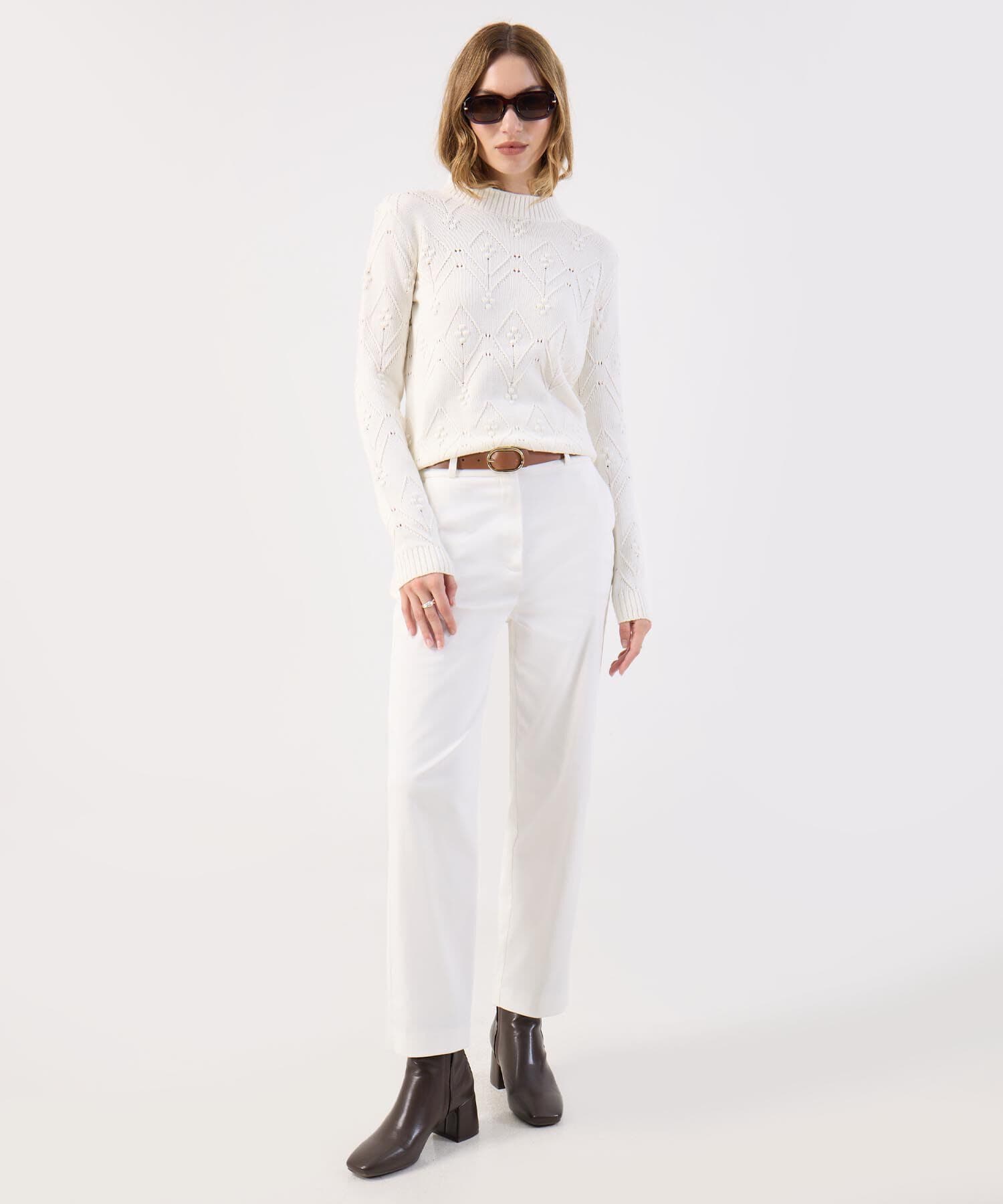Pantalón Candelaria Contemporáneo blanco para mujer, vista 2