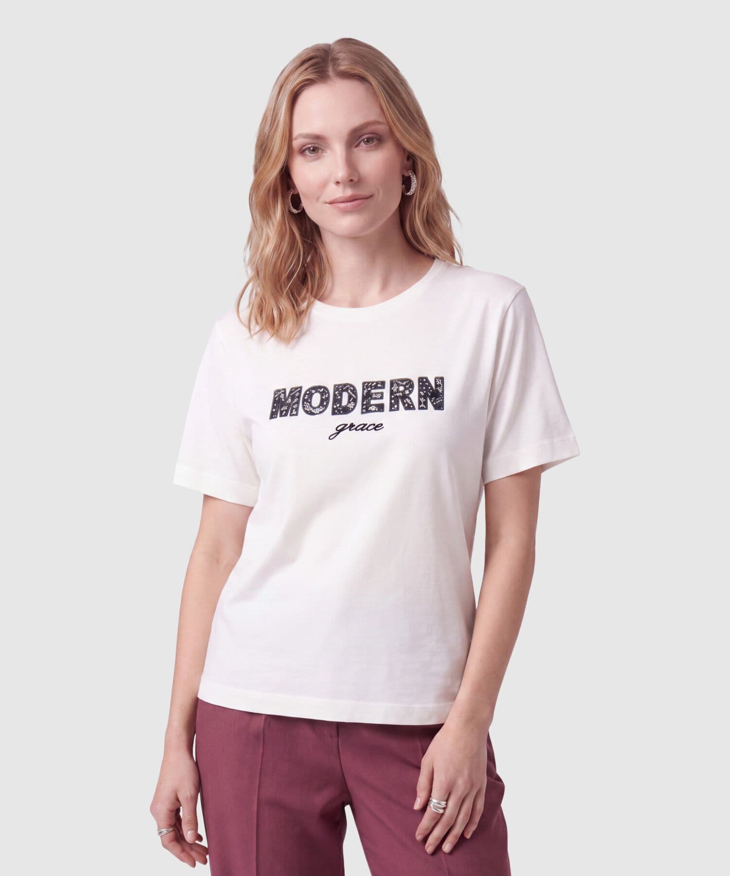 Camiseta Siena Minimalista blanco para mujer, vista principal