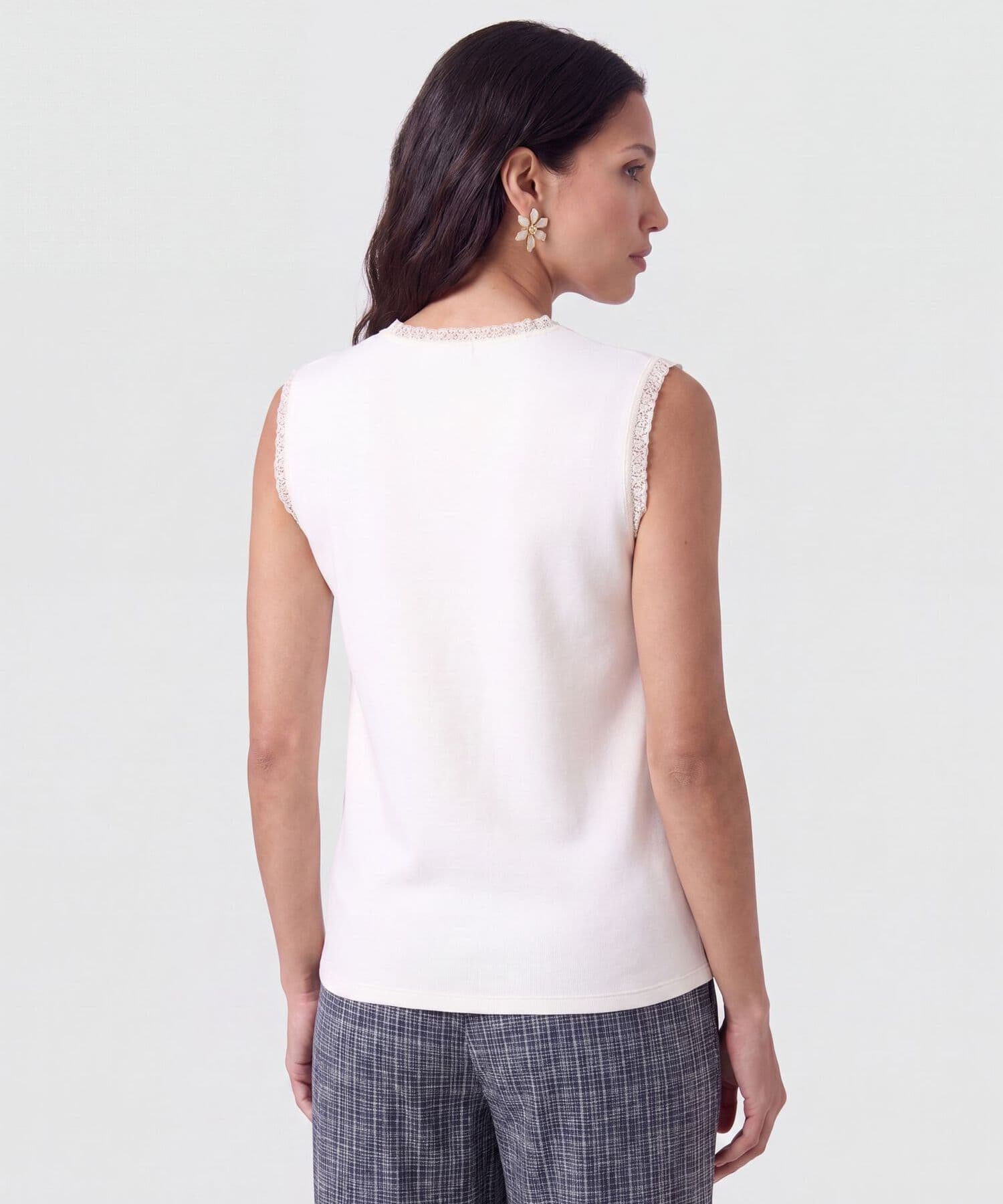 Camiseta Azahar Texturizado blanco para mujer, vista 4