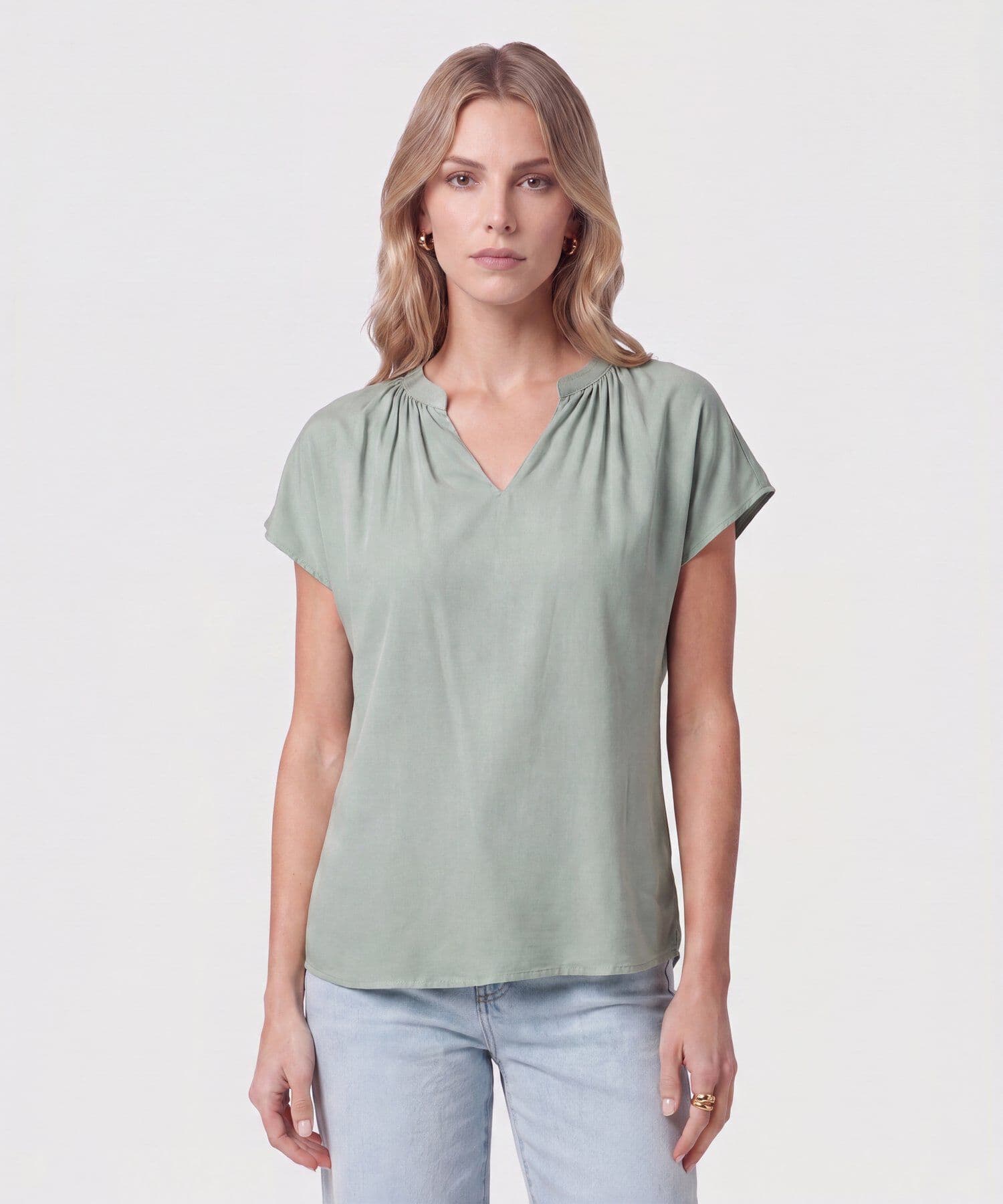 Blusa Candelaria Relajado verde oliva para mujer, vista principal