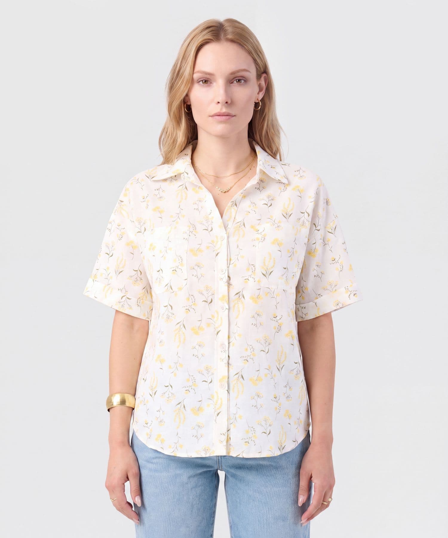 Camisa Cedro Fluido blanco para mujer, vista principal