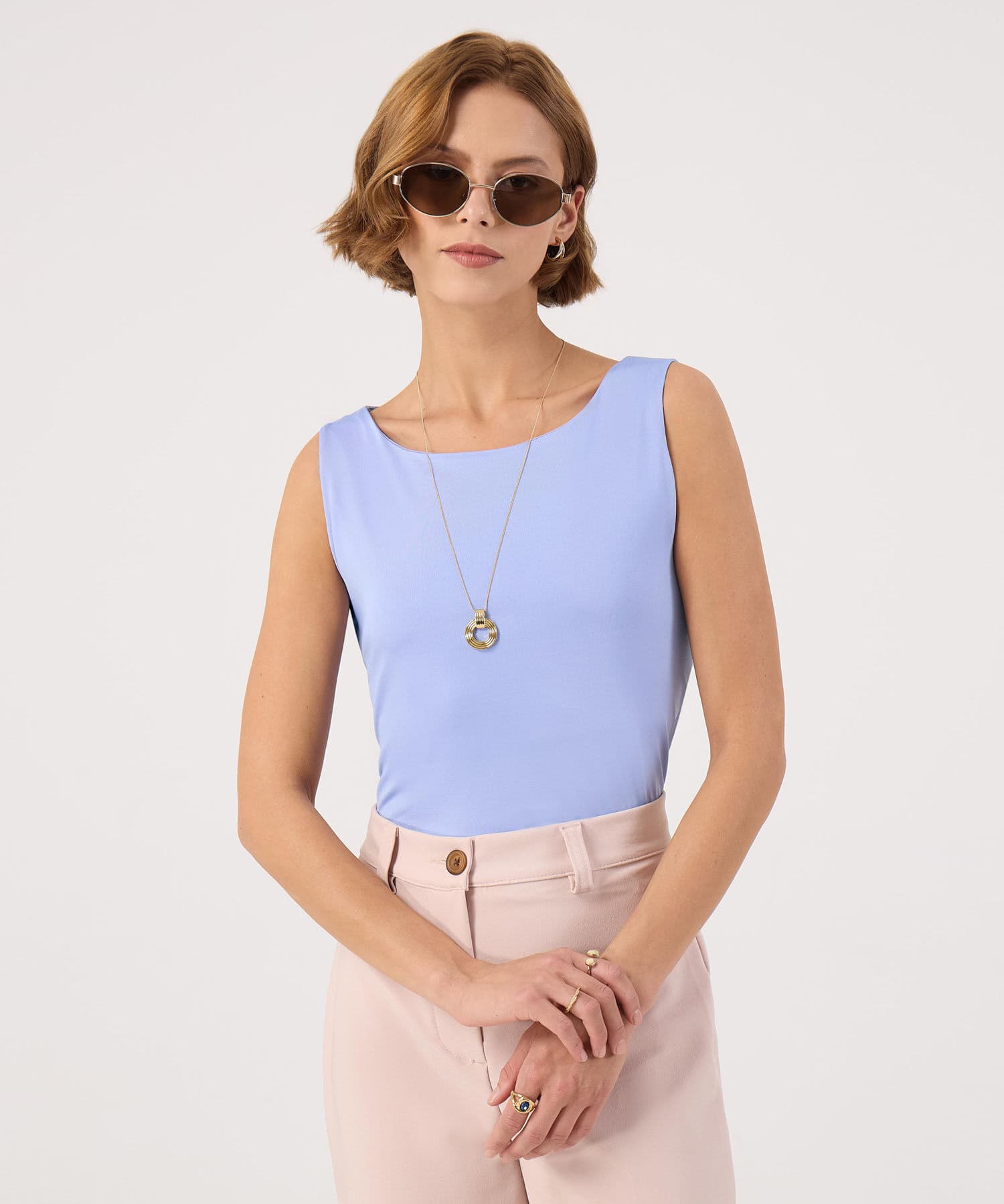 Camiseta Cauce Minimalista azul marino para mujer, vista principal