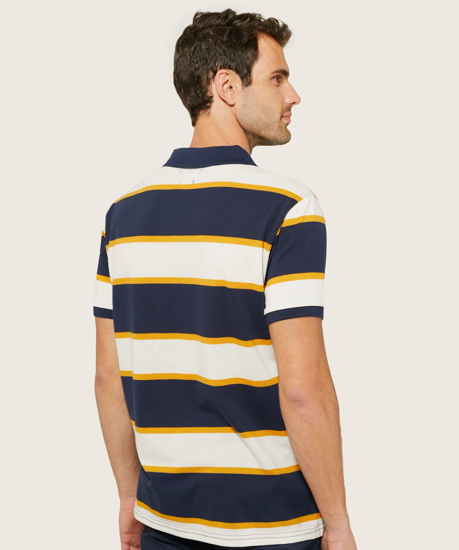 Polo Azahar Minimalista mostaza para hombre, vista 3