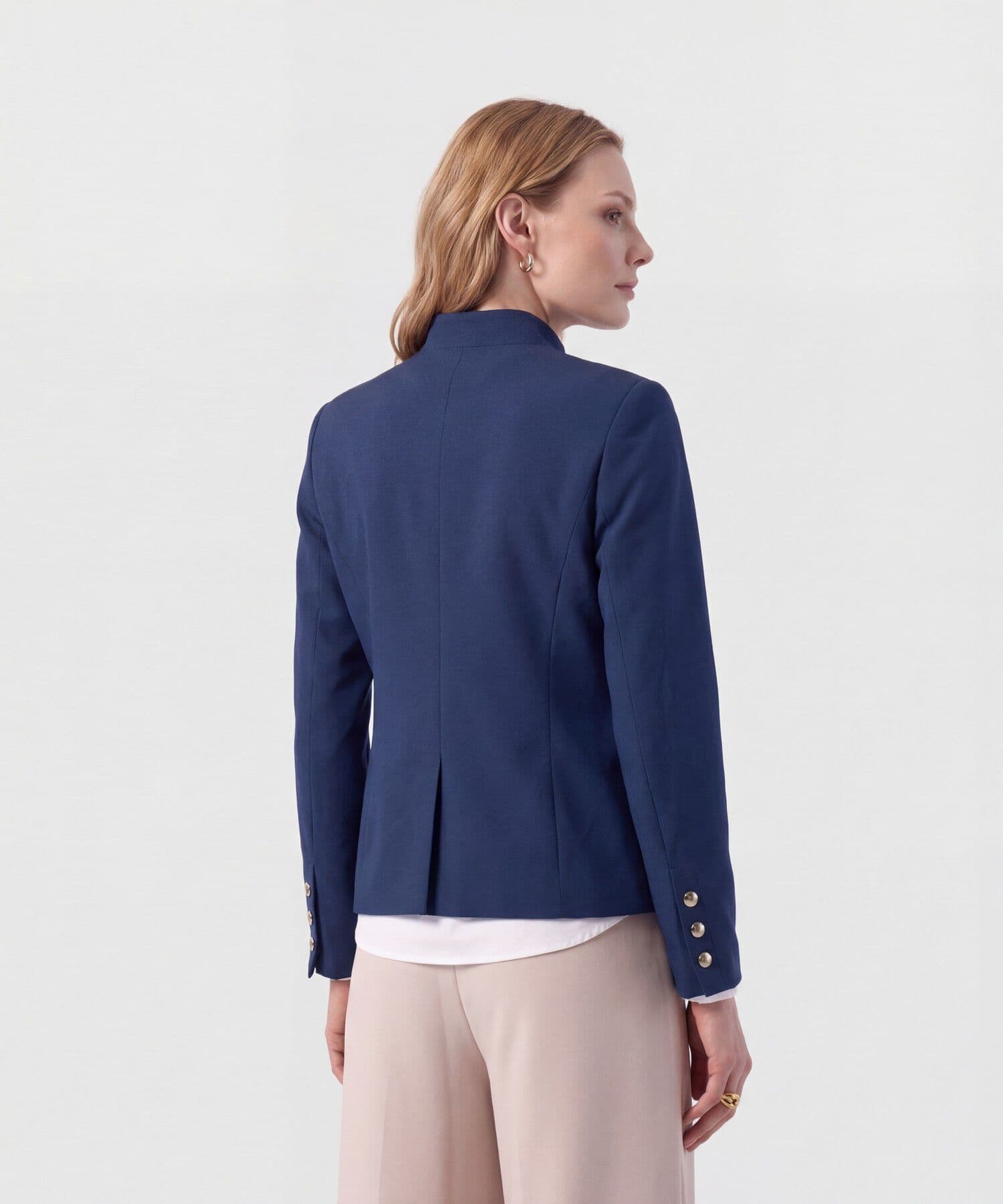 Chaqueta Carmín Fluido azul marino para mujer, vista 4