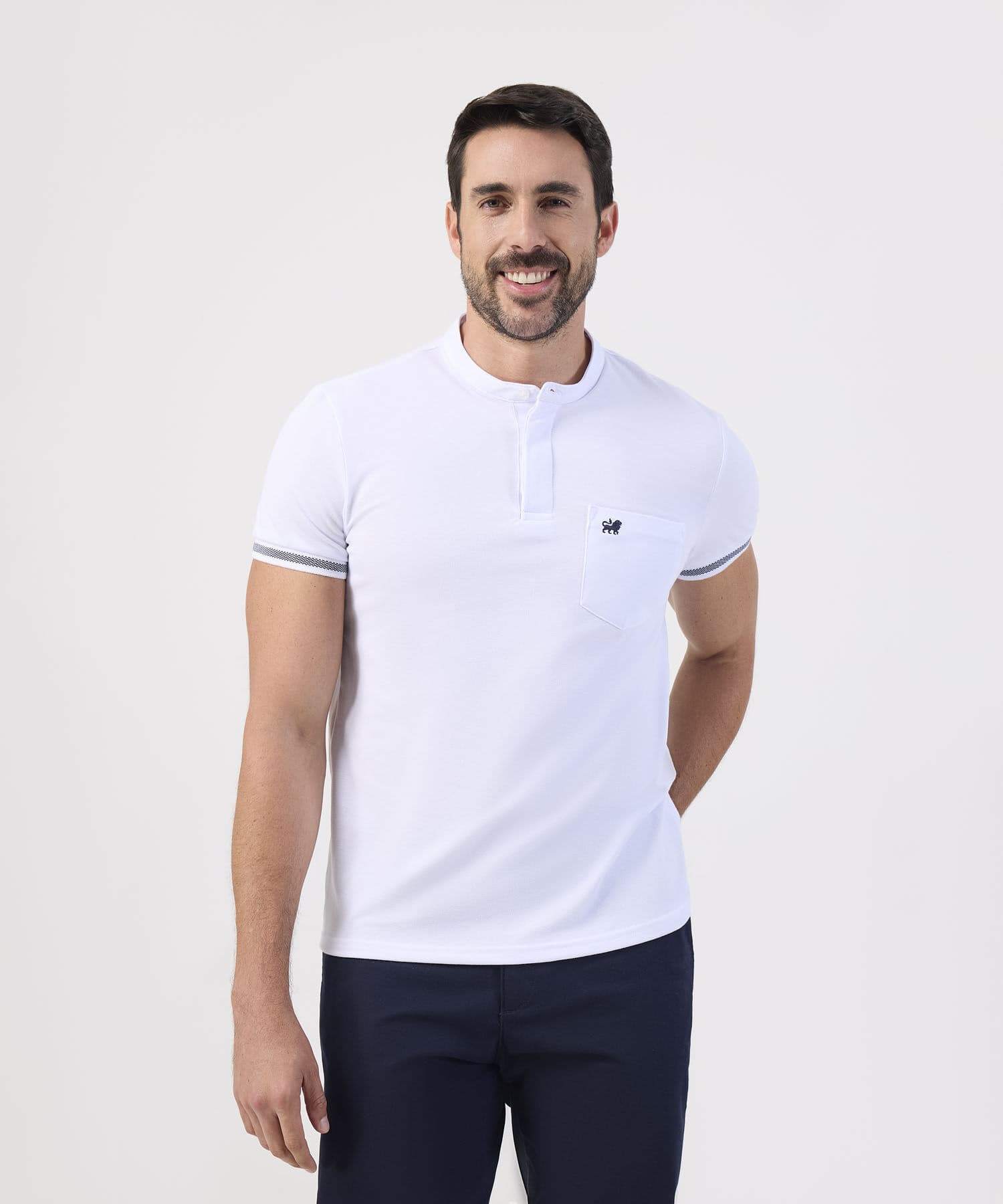 Polo Palma de Noche blanco para hombre, vista principal