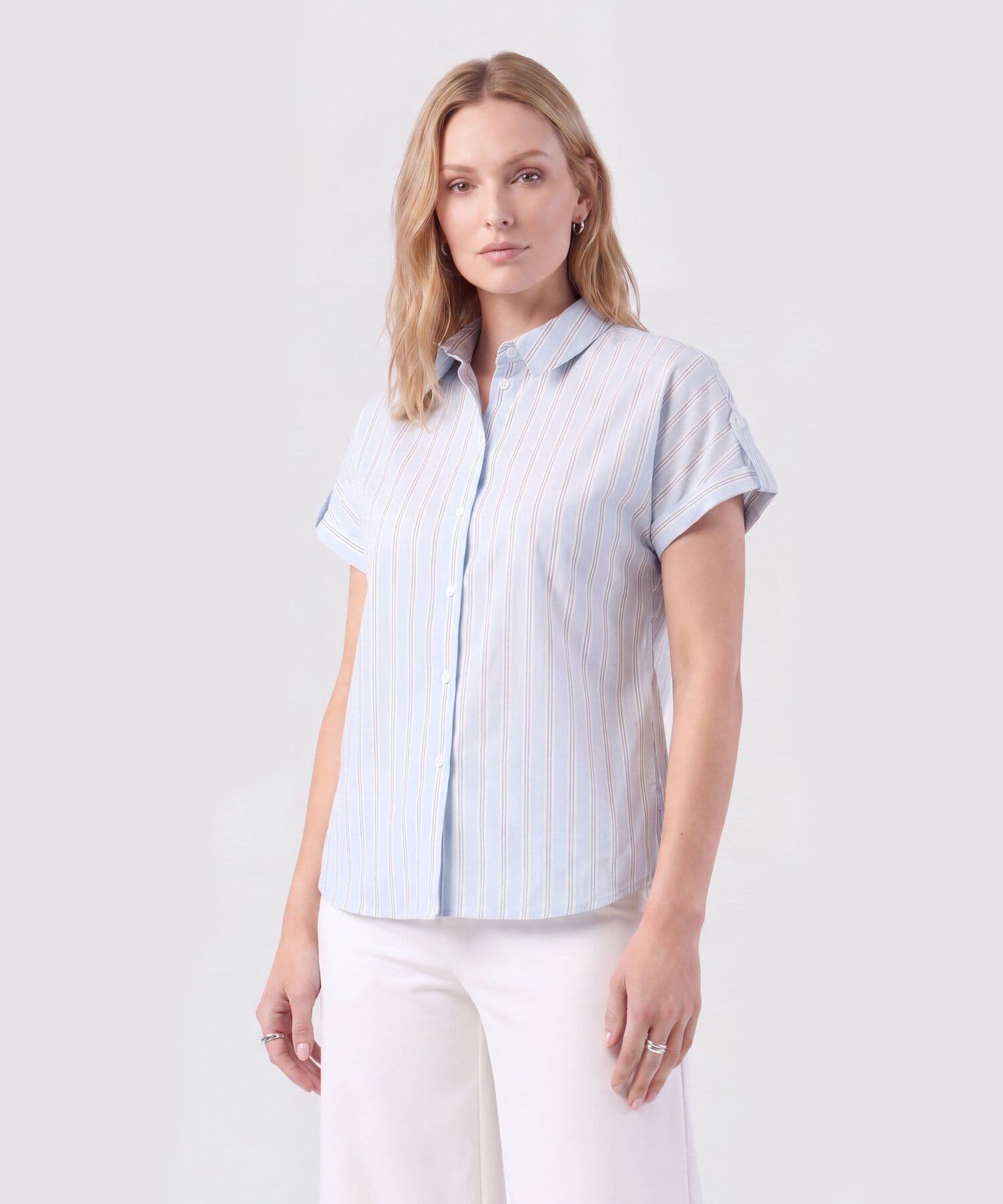 Camisa Dalia Esencial azul marino para mujer, vista principal