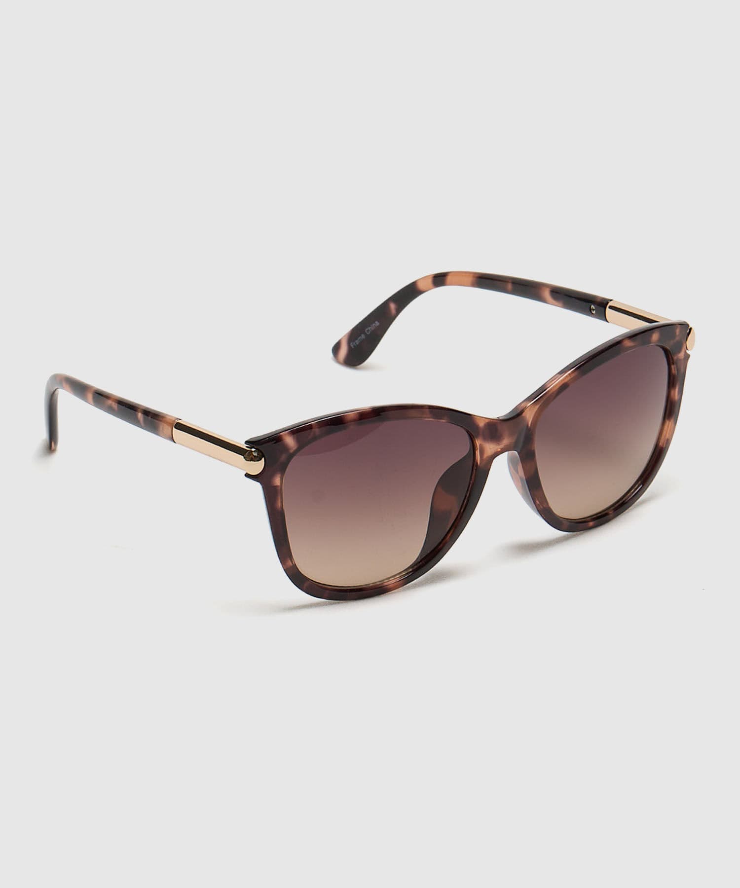 Gafas de sol Dorada Texturizado café para mujer, vista 2