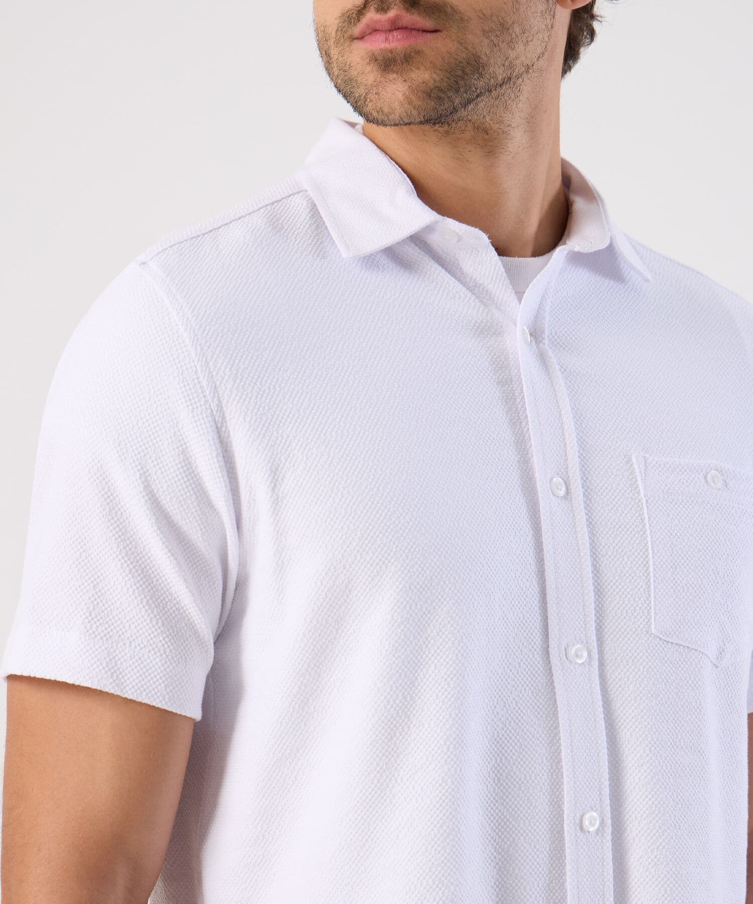 Camisa Niebla Edición Lino blanco para hombre, vista 3