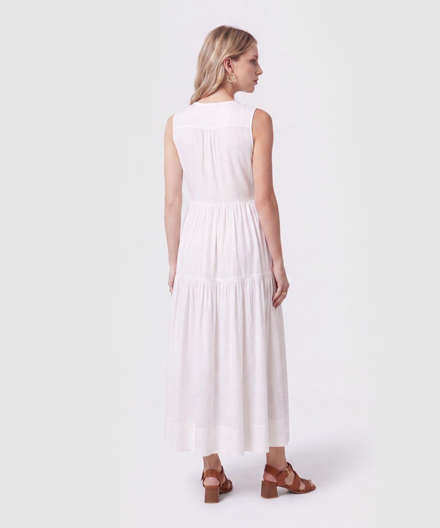 Vestido Litoral Contemporáneo blanco para mujer, vista 4