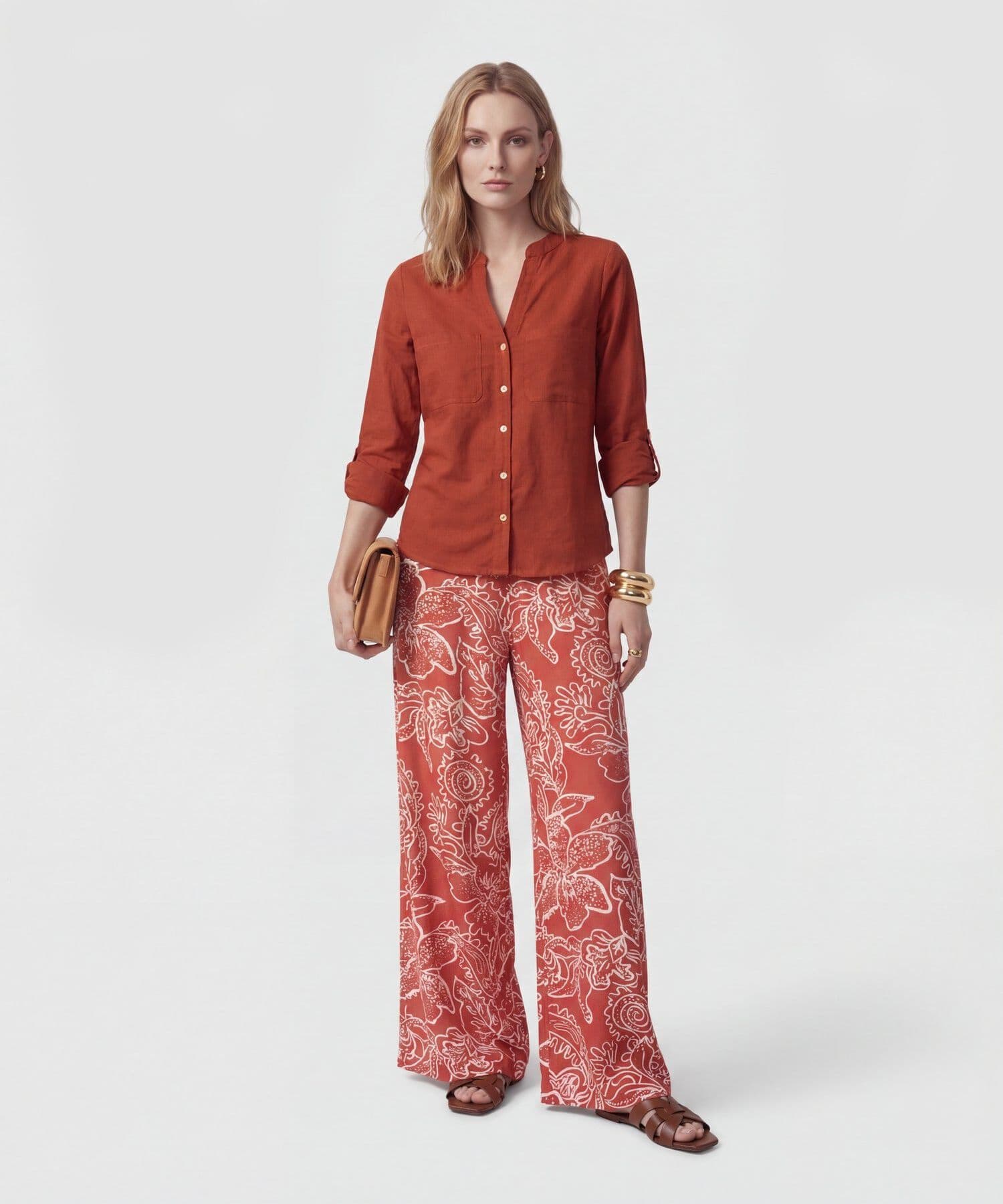 Blusa Julieta Contemporáneo naranja para mujer, vista 2