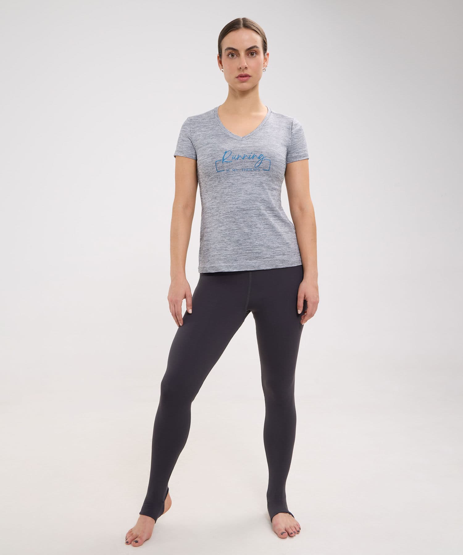 Camiseta Flora Texturizado gris humo para mujer, vista 2