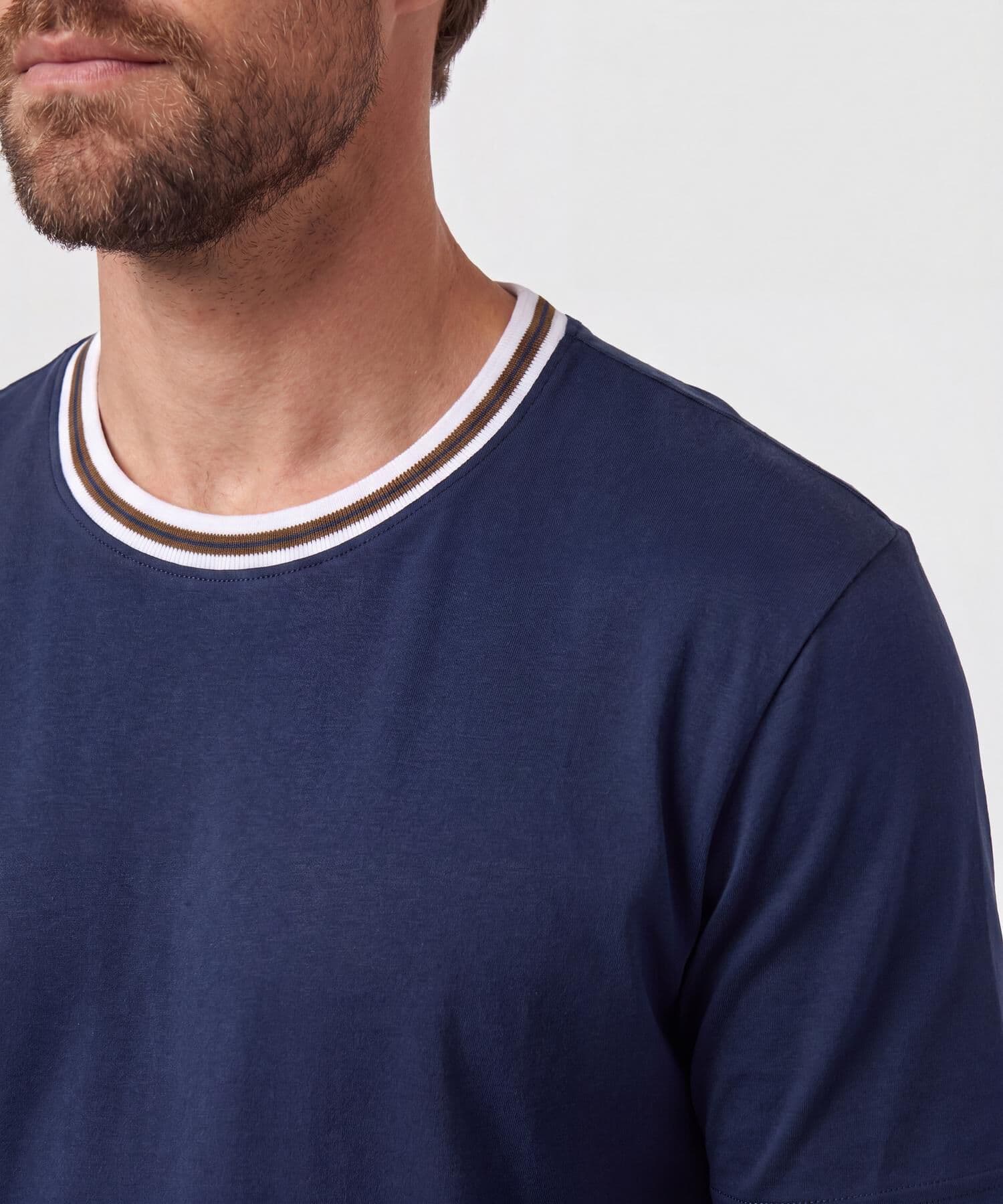 Camiseta Alba Texturizado azul marino para hombre, vista 3