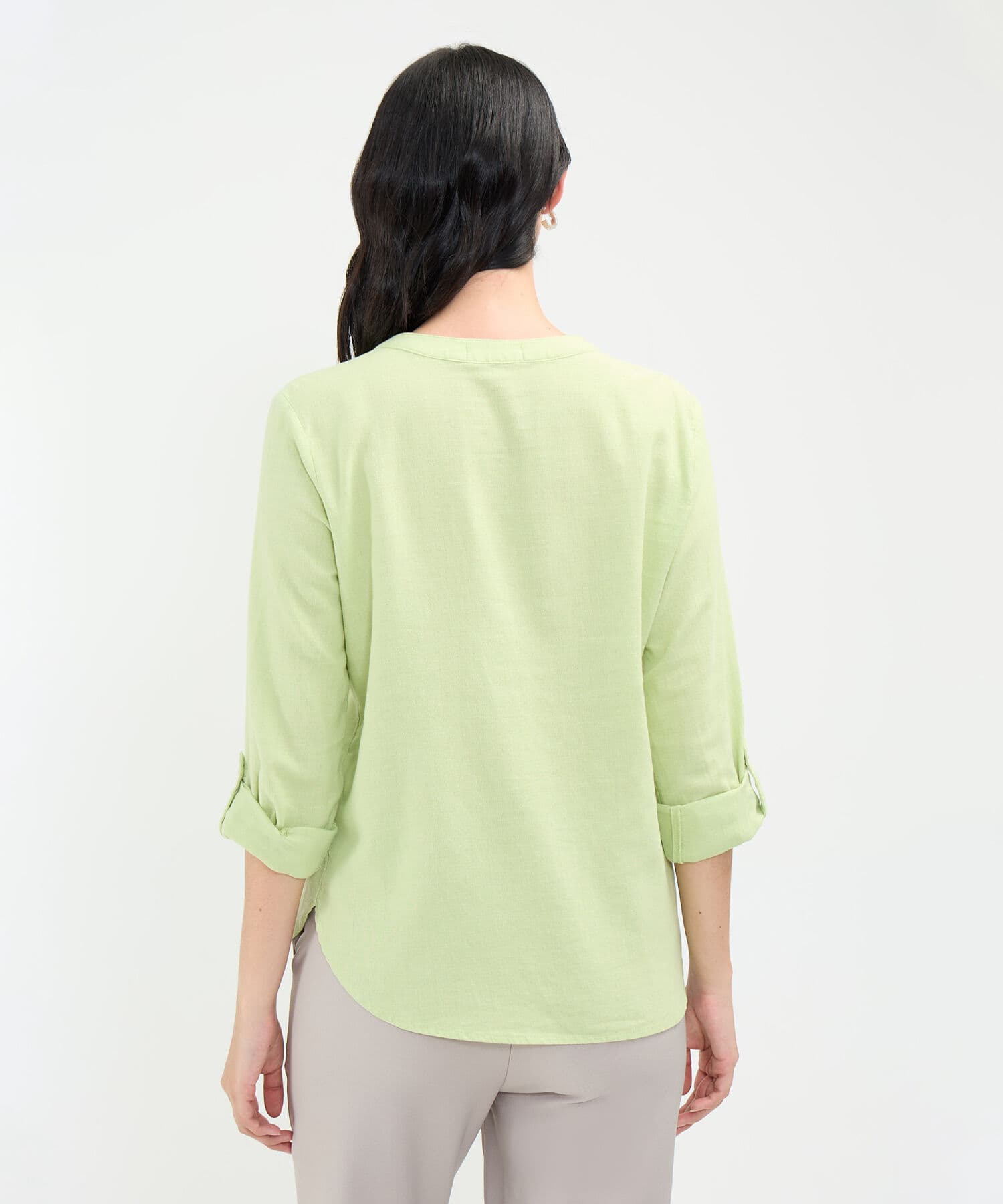Blusa Valentina Relajado verde oliva para mujer, vista 4